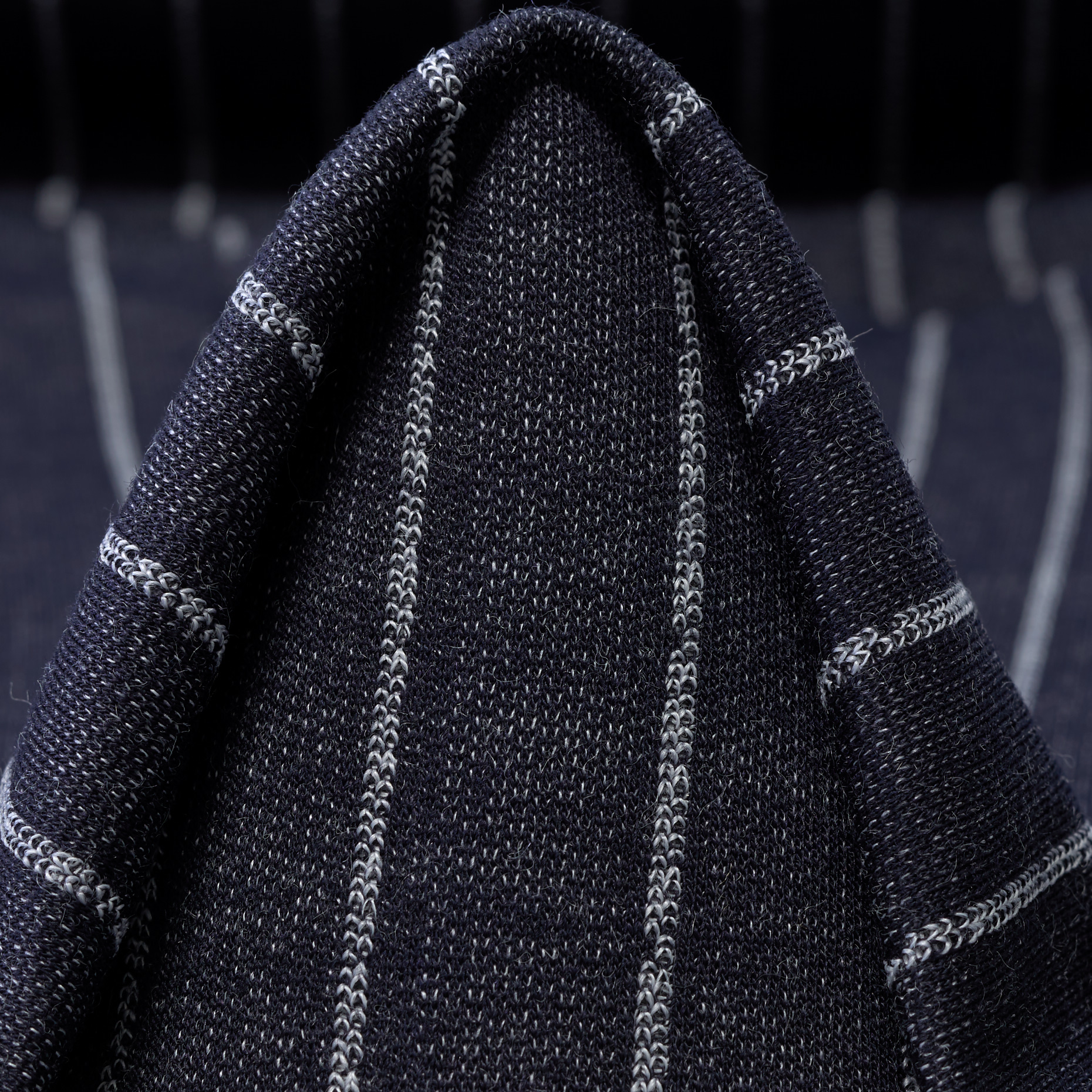 Jersey, Wolle Mix, Streifen, Anthracite&Ghost Gray