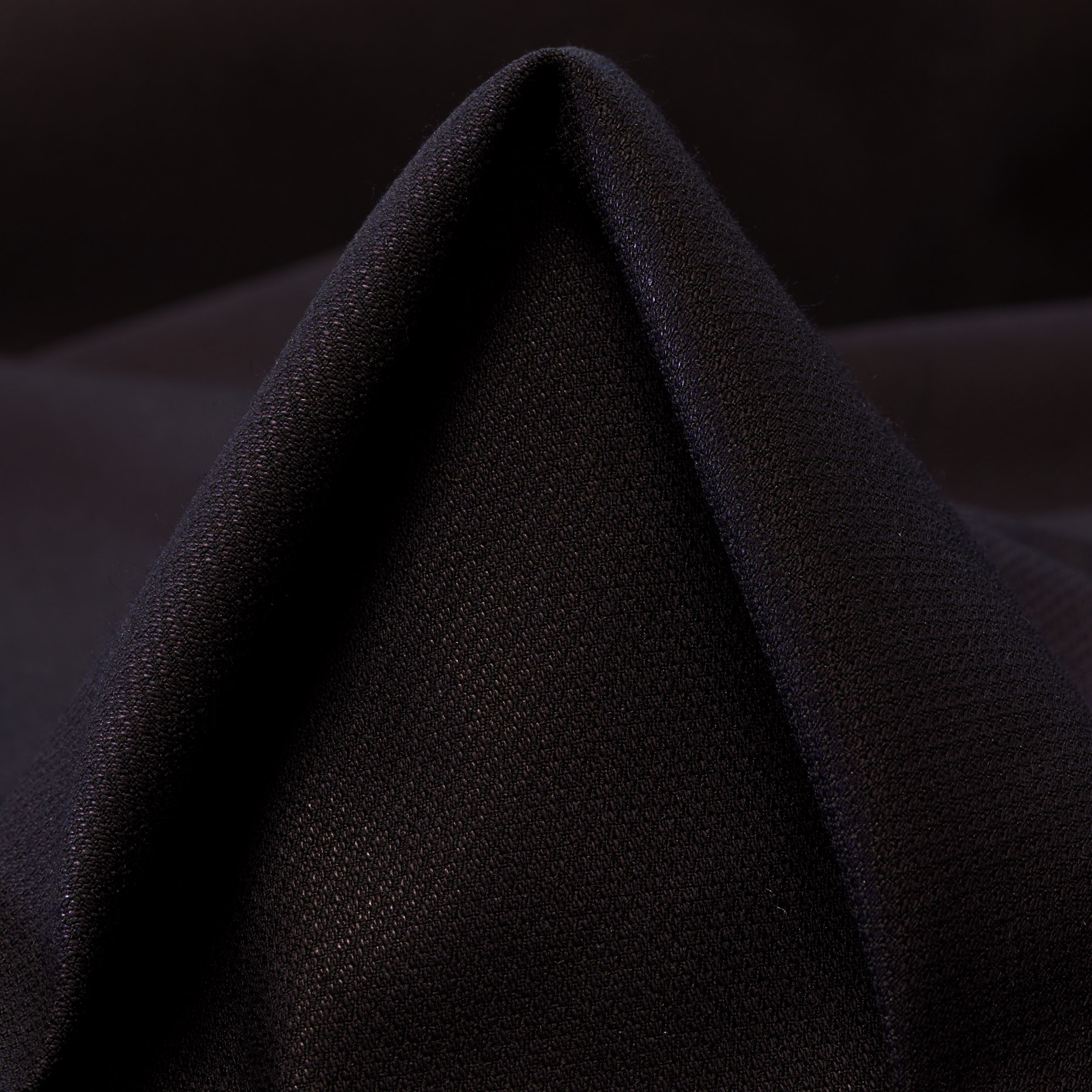 Piqué, Cotton, Stiff, Raven Black