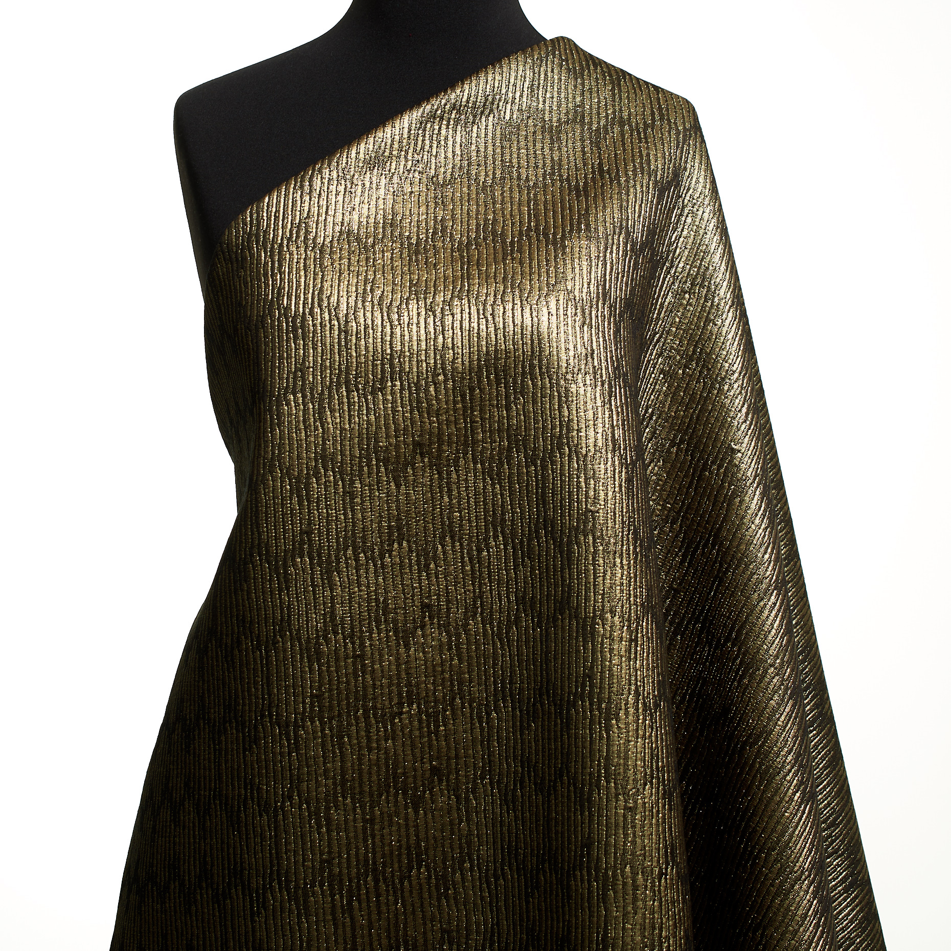 JACQUARD, COTTON BLEND, METALLIC, RAVEN BLACK&GILDED BEIGE