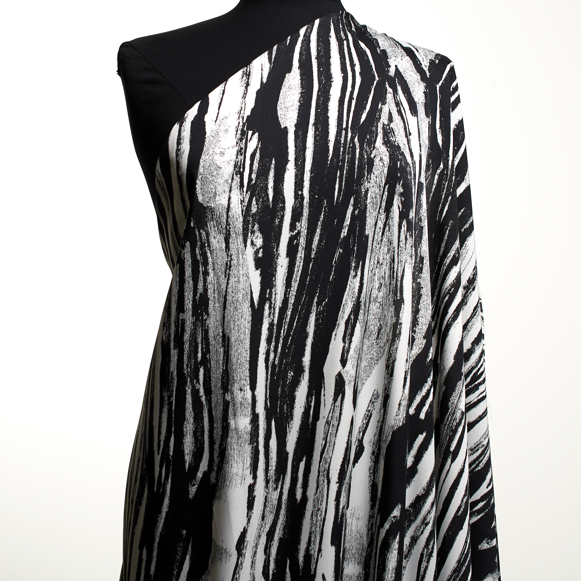 Twill, Bedruckt, Raven Black&Brilliant White