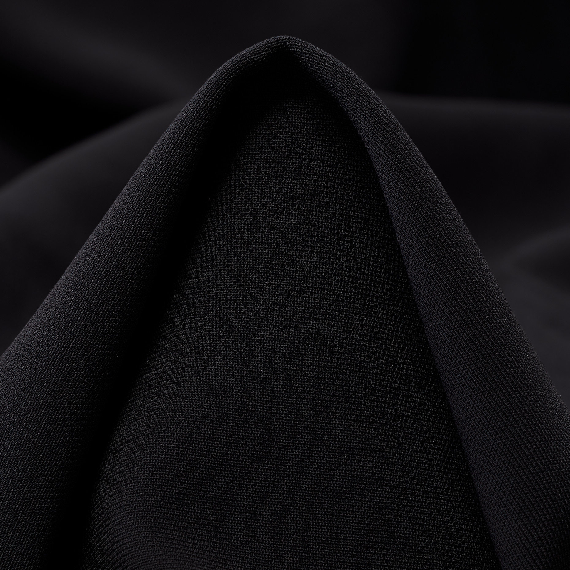 CRÊPE, TRIACETATE, JET BLACK