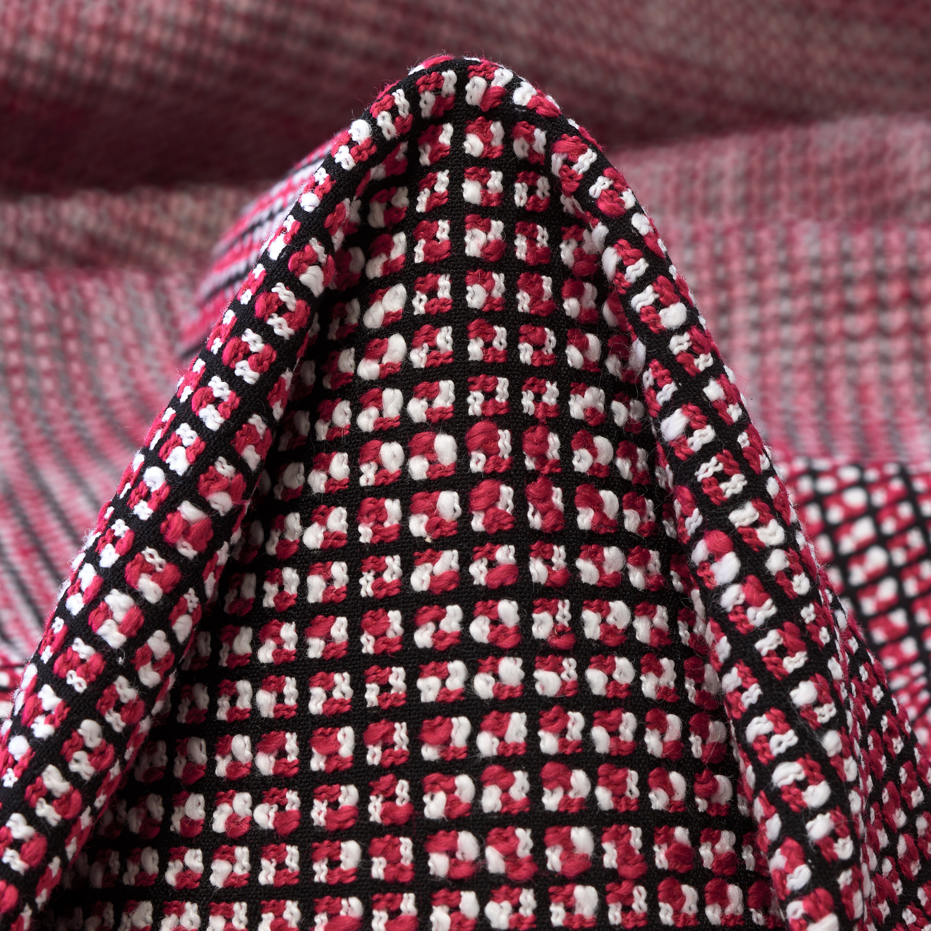 Cotone, Micro Design, Stretch, Brilliant White&Savvy Red
