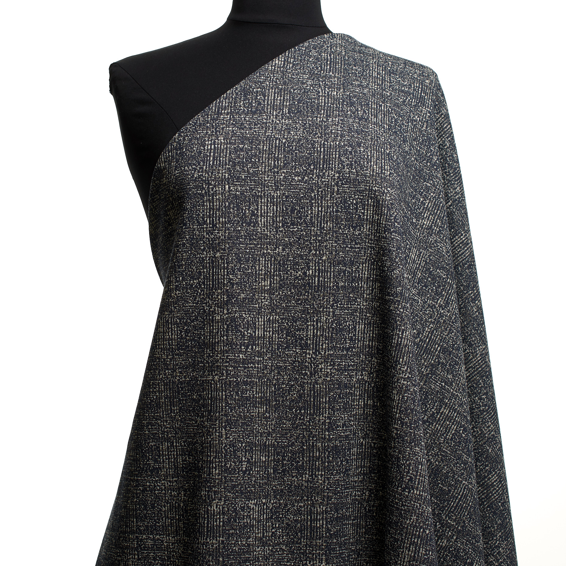 Jersey, Żakard, Bawełna, Bone White&Raven Black