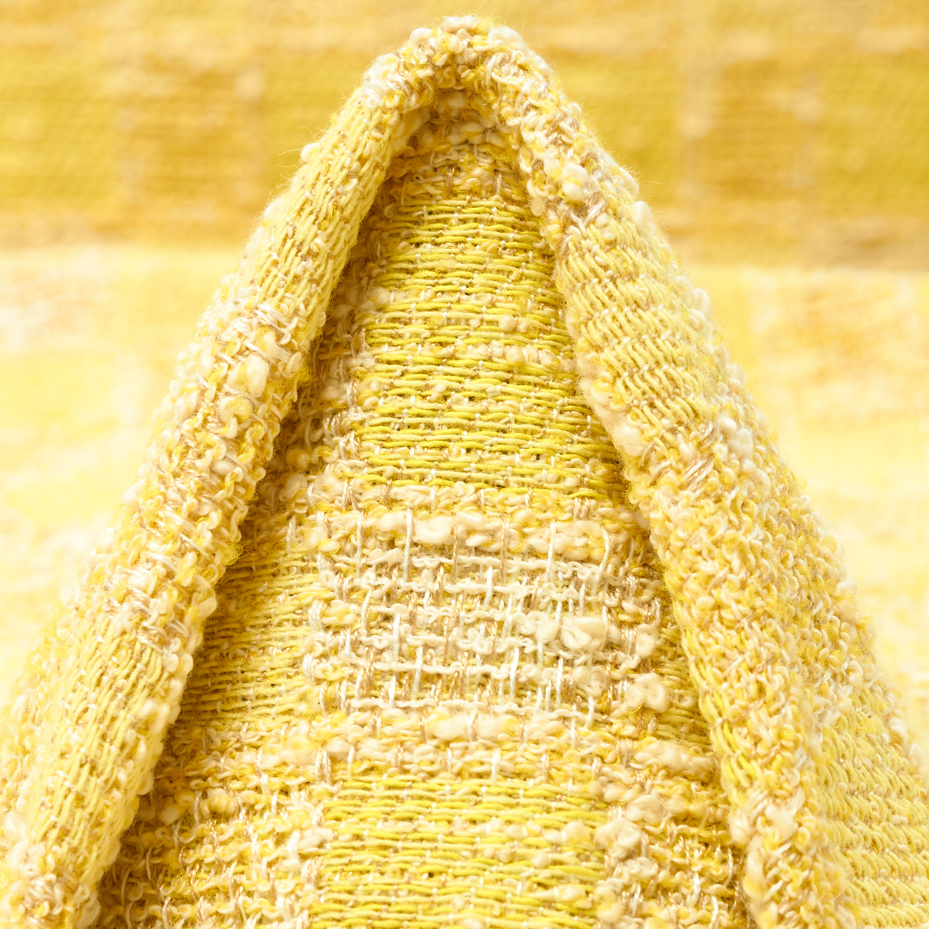 CHANEL, BOUCLÉ, VISCOSE, YELLOW CREAM