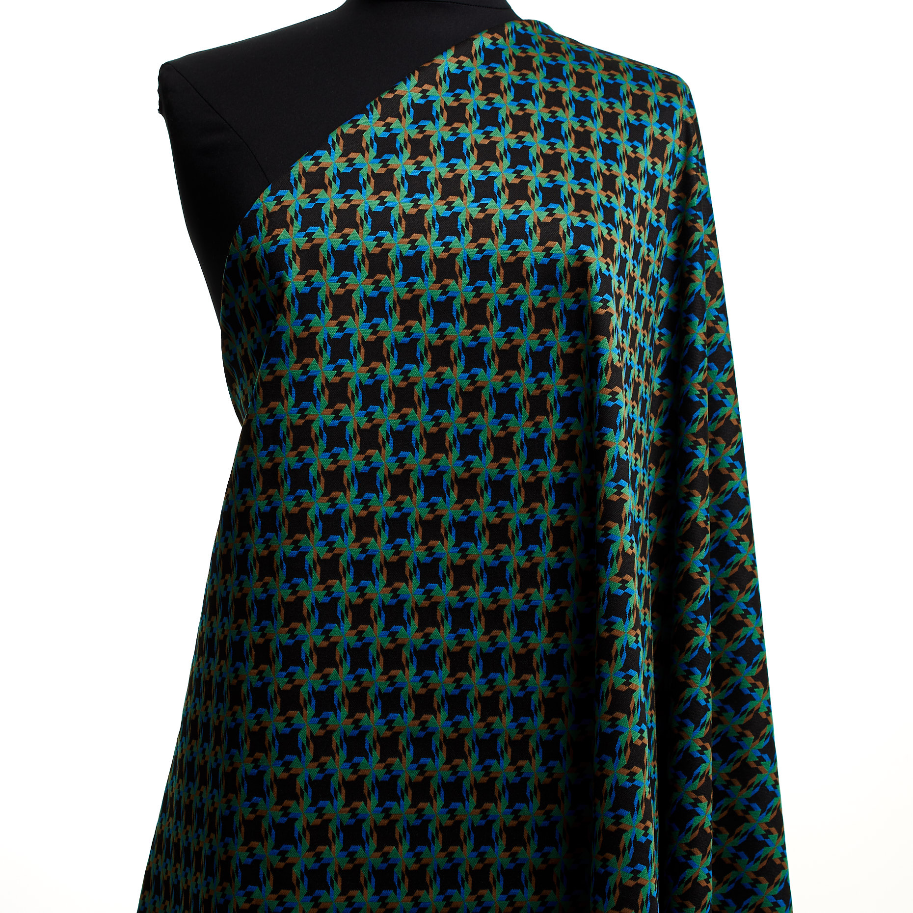 Jersey, Jacquard, Elastic, Grass Green&Raven Black