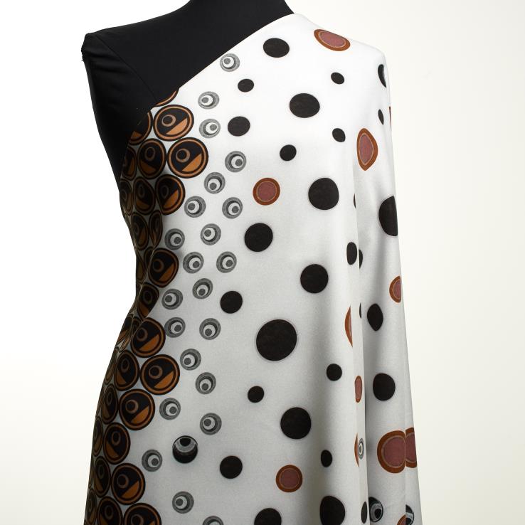 Techno Stretch, Printed, Snow White&Merlot