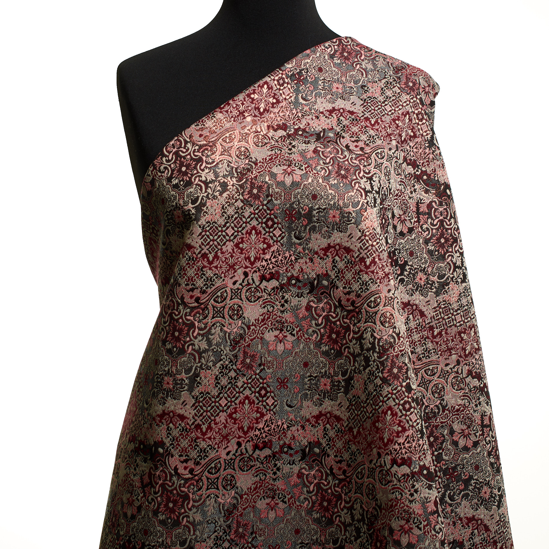 JACQUARD, ACETATE, COTTON BLEND, WINERY&BRUSHED NICKEL