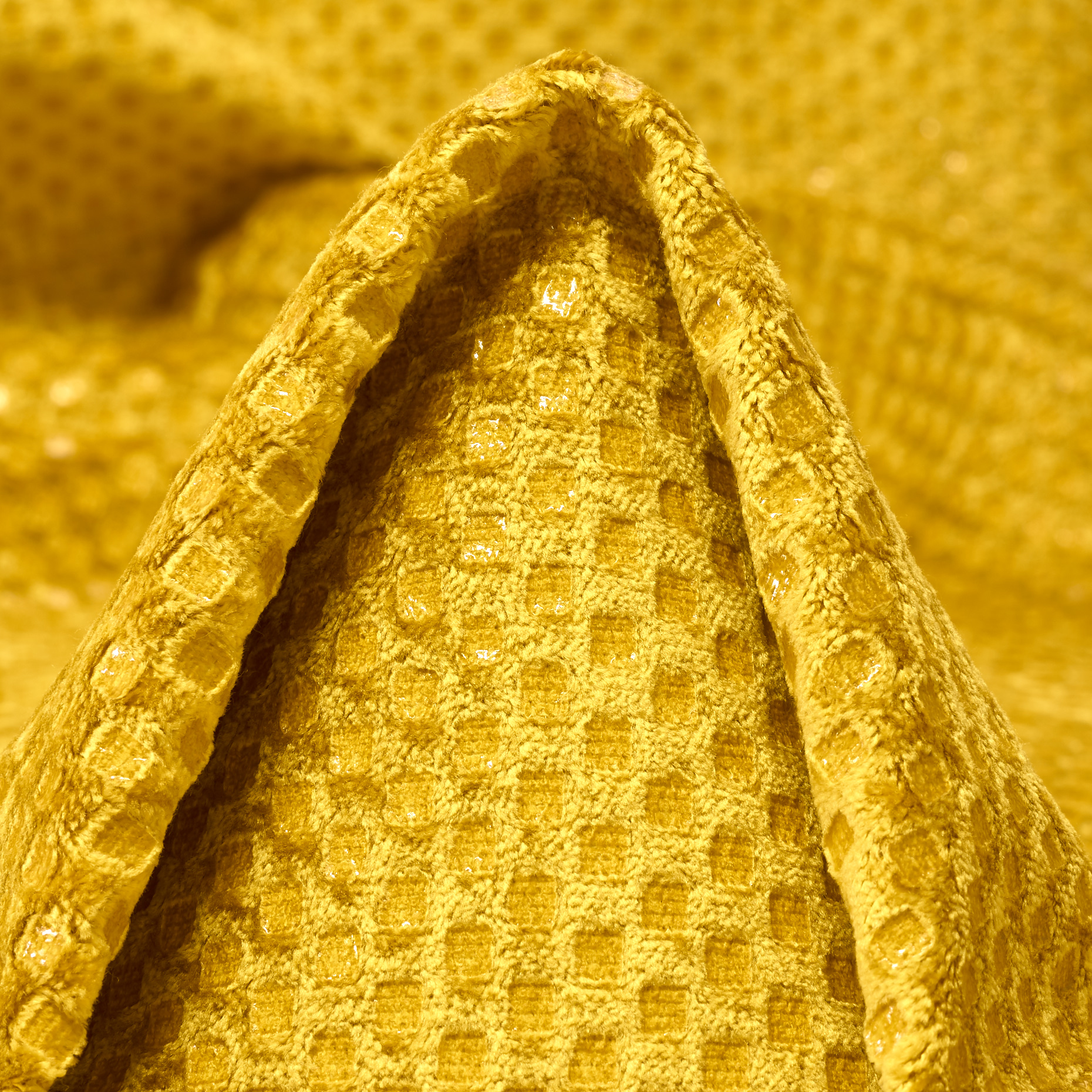 JACQUARD, VISCOSE, GEOMETRIC DESIGN, CALENDULA (F000053799)