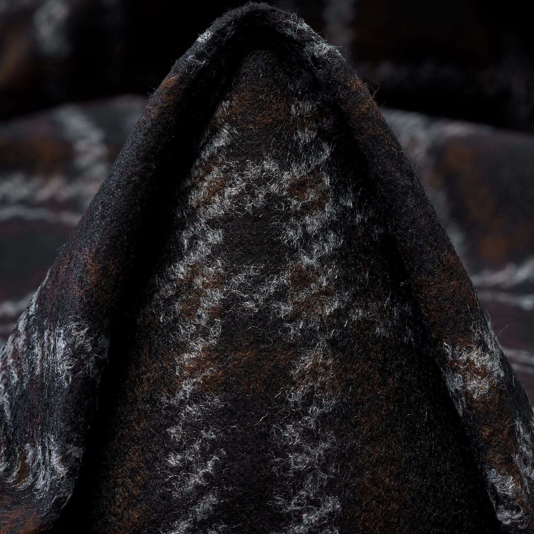 Jersey, Wool Blend, Brushed, Chestnut&Lunar Rock