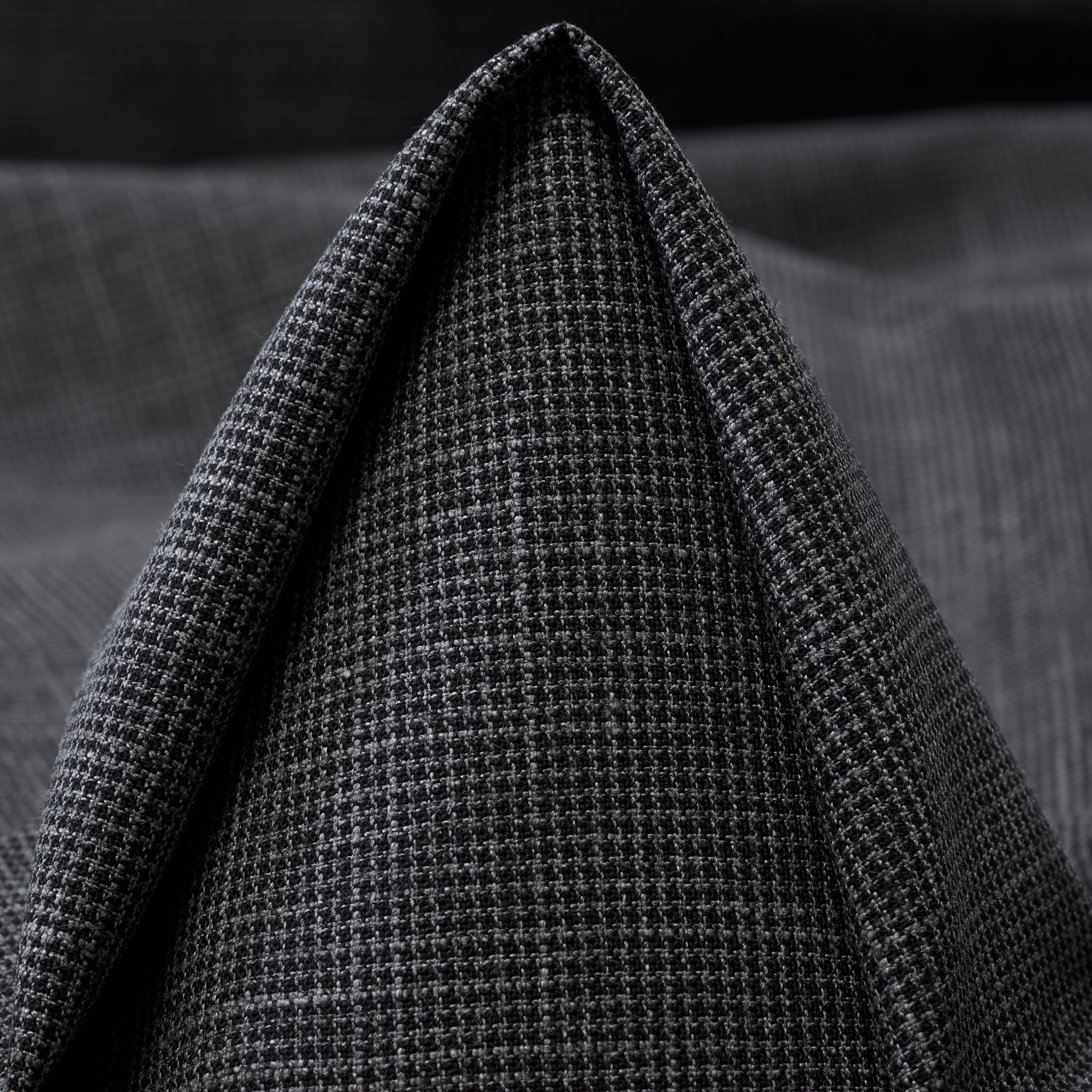 Schurwolle, Baumwolle Mix, Micro Design, Black Olive