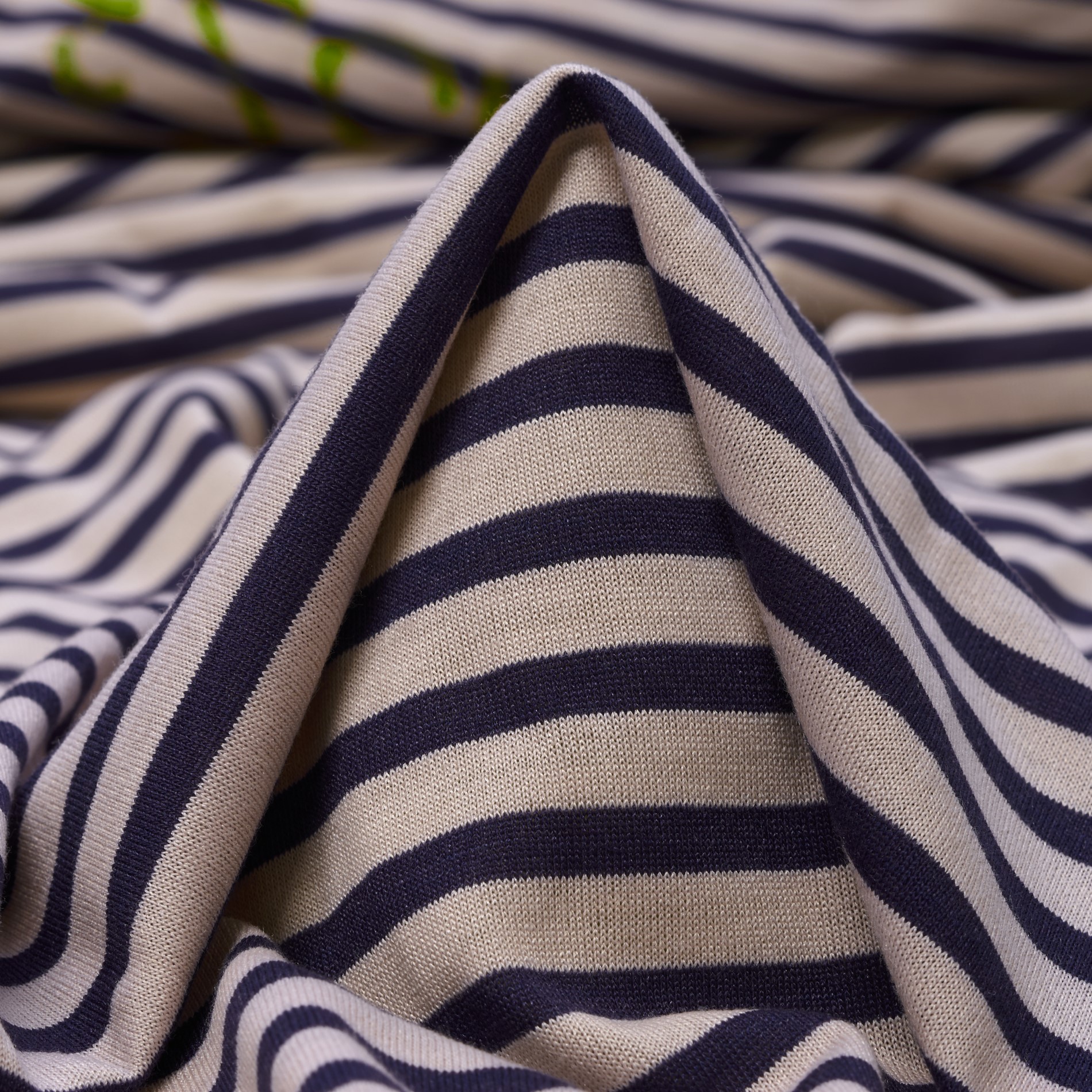 SINGLE JERSEY, VISCOSE, STRIPES, DENIM&IVORY