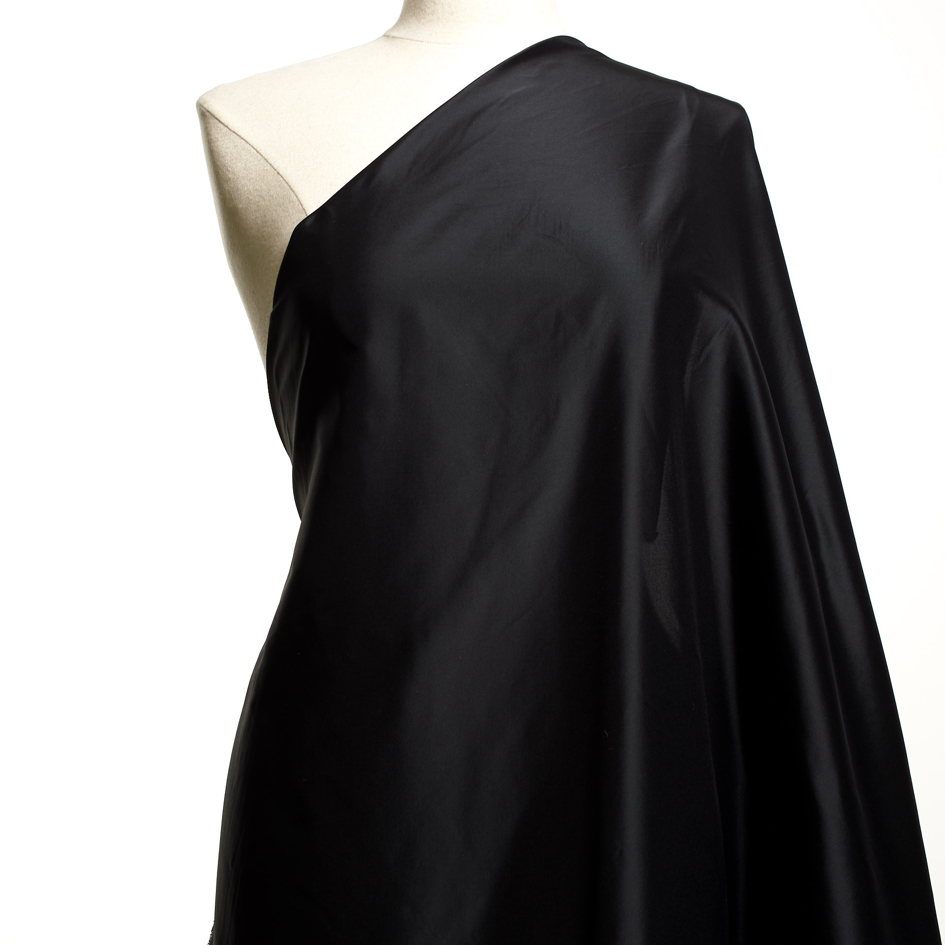 SATIN, SILK, JET BLACK