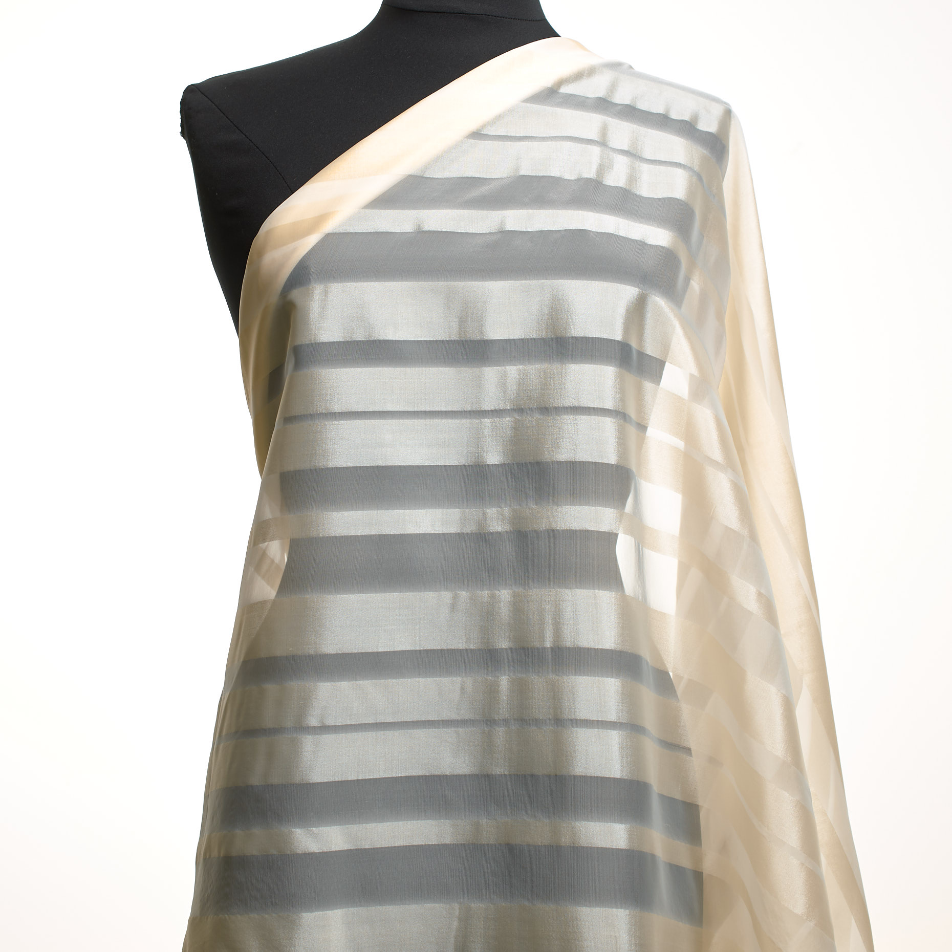 Organza, Silk, Stripes, Marshmallow