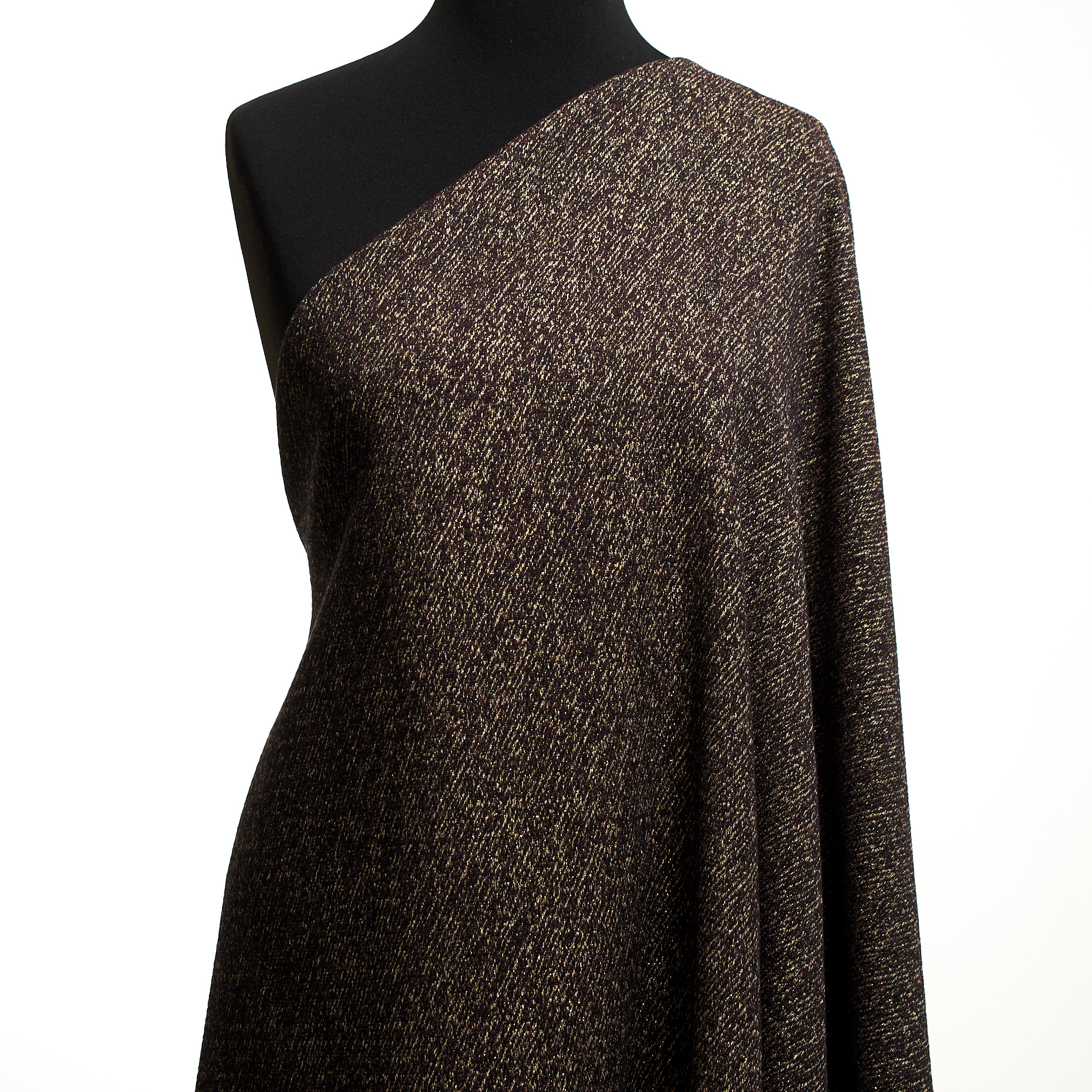 Żakard, Bawełna, Lurex, Black Olive&Rich Gold