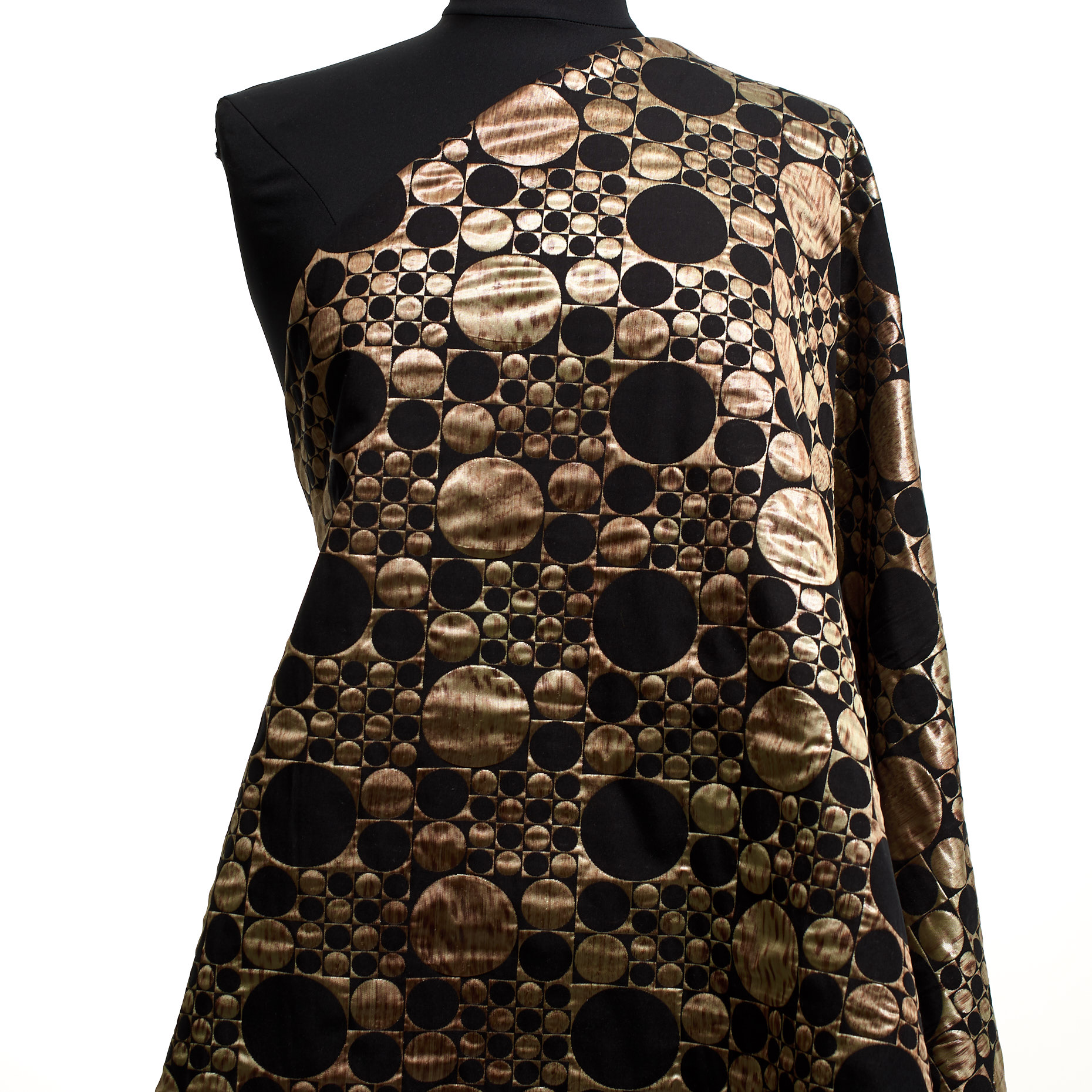 Jacquard, Cotton Blend, Almond Buff&Raven Black