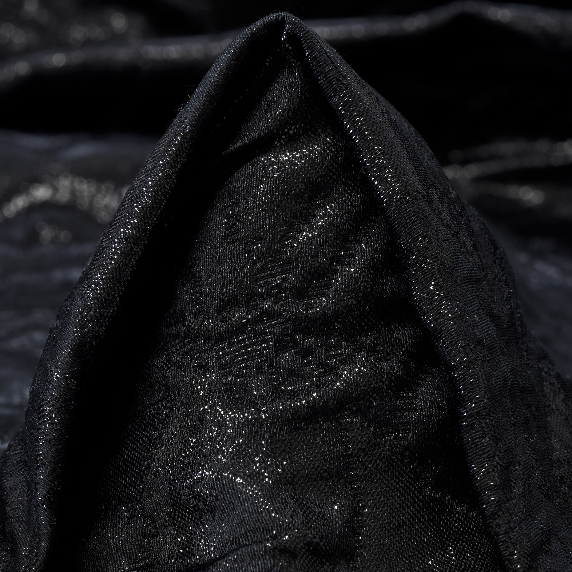 Jacquard, Algodón Mix, Reluciente, Jet Black
