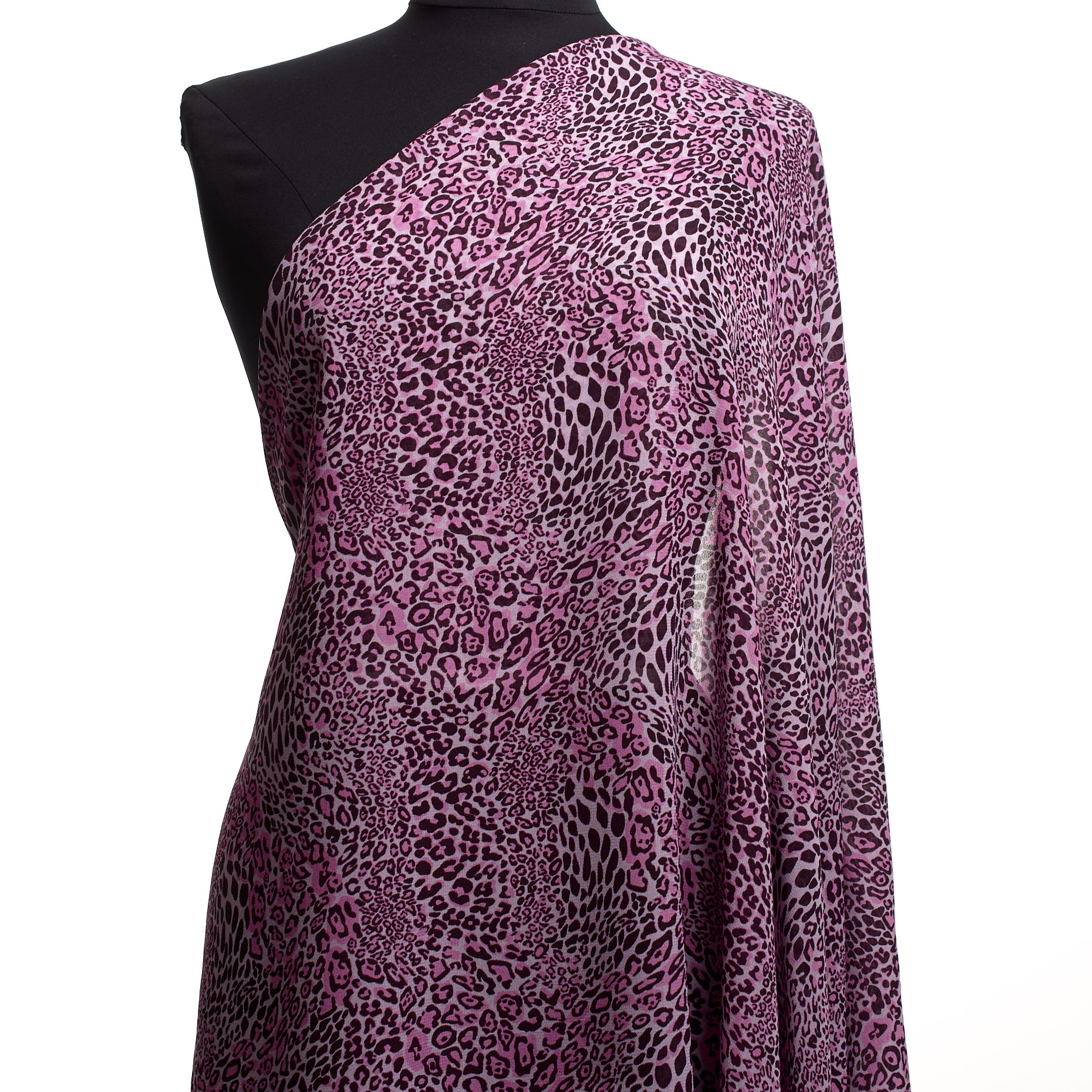 CRÊPE, VISCOSE, PRINTED, ORCHID PINK