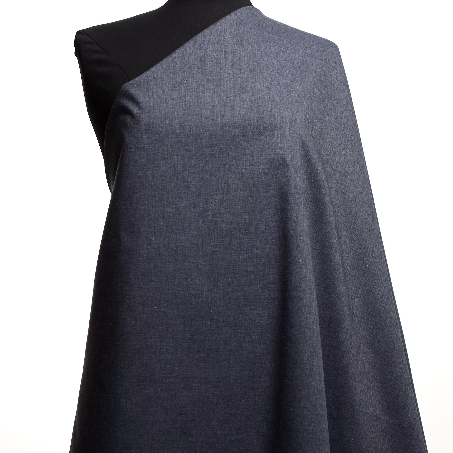 Flannel, Cotton Blend, Melange, Indigo Blue