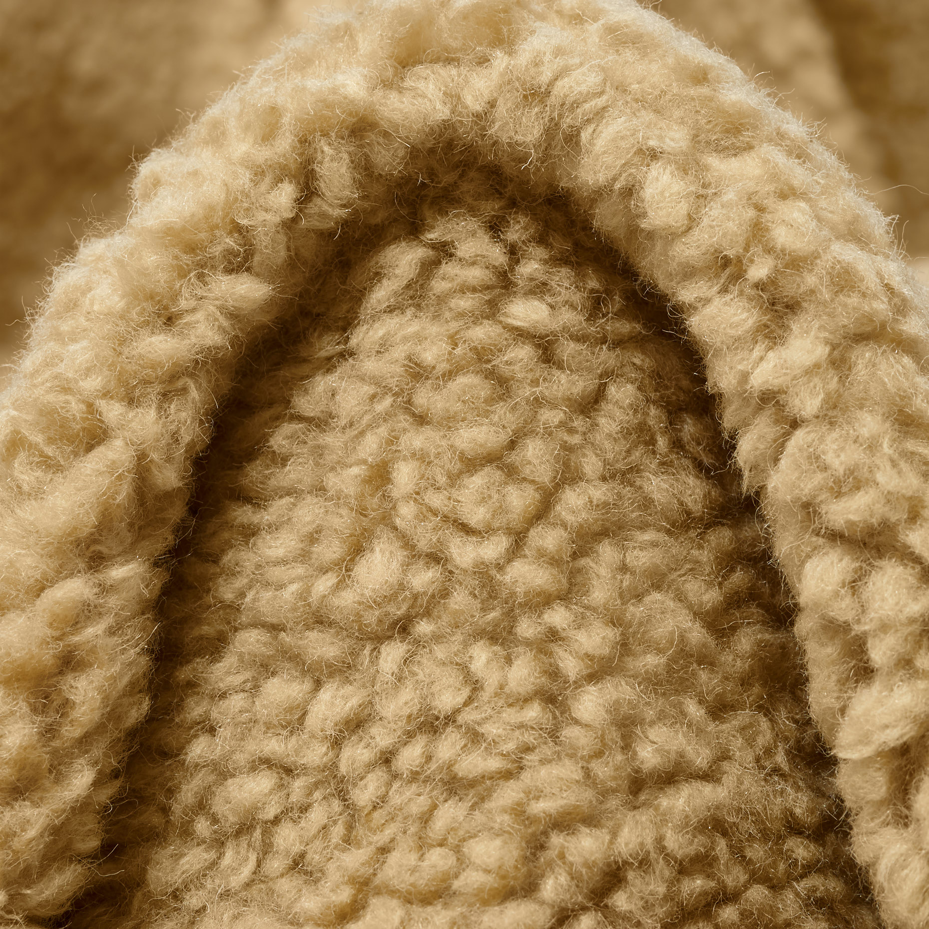 Kunstpelz, Teddy, Wolle Mix, Pale Khaki