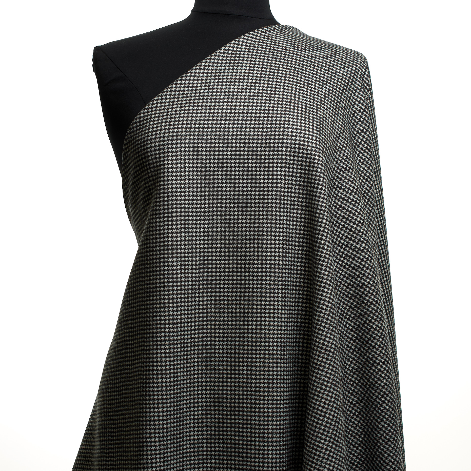 Wool, Lyocell, Houndstooth, Raven Black&Brilliant White