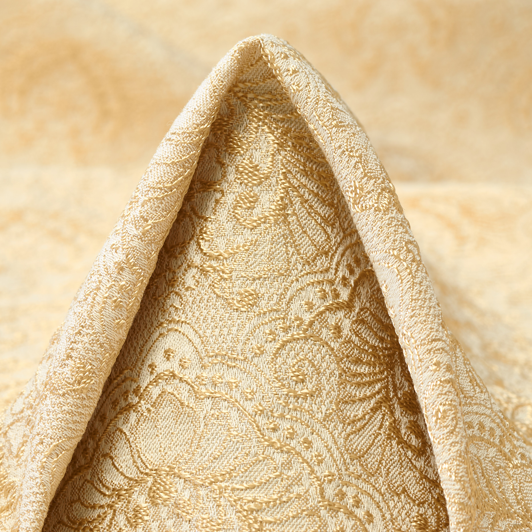 Jacquard, Acetato, Luccicante, Crème Brûlée&Gilded Beige