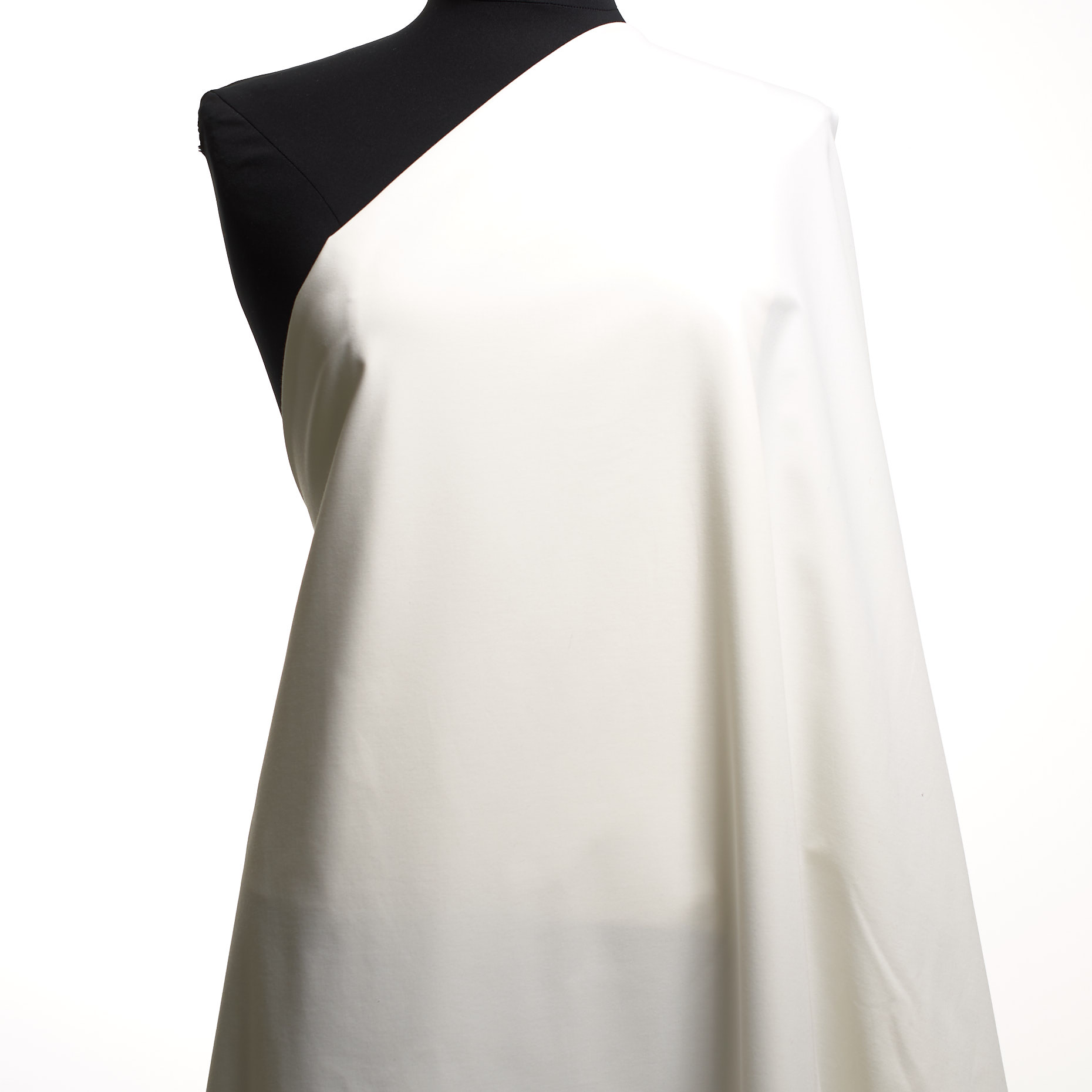 Twill, Bawełna, Stretch, Lucent White