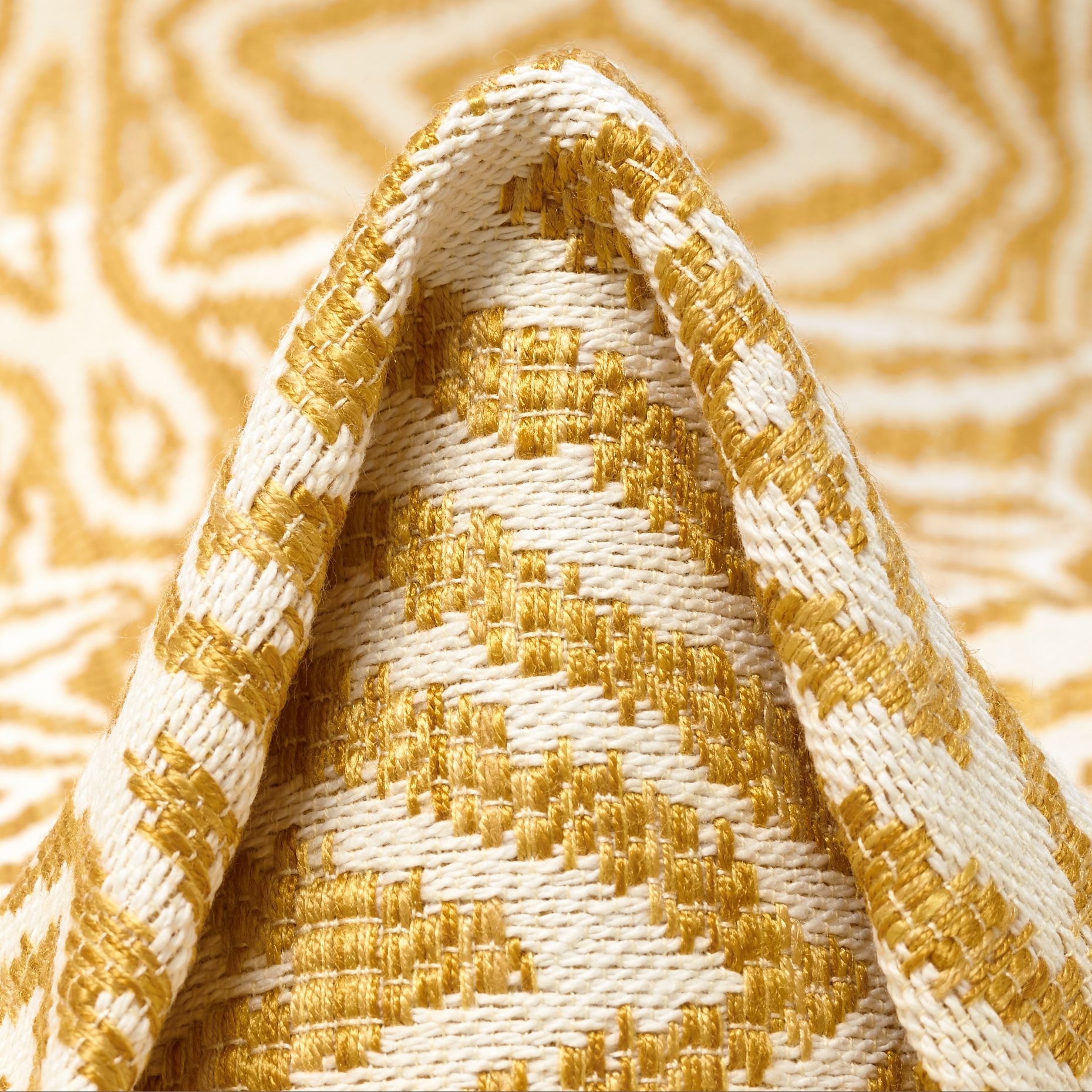 Jacquard, Cotone, Tessuto Rigido, Brilliant White&Honey Gold (F000053724)