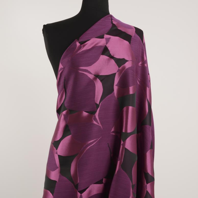 Jacquard, Acetate, Wool, Purple Potion&Jet Black