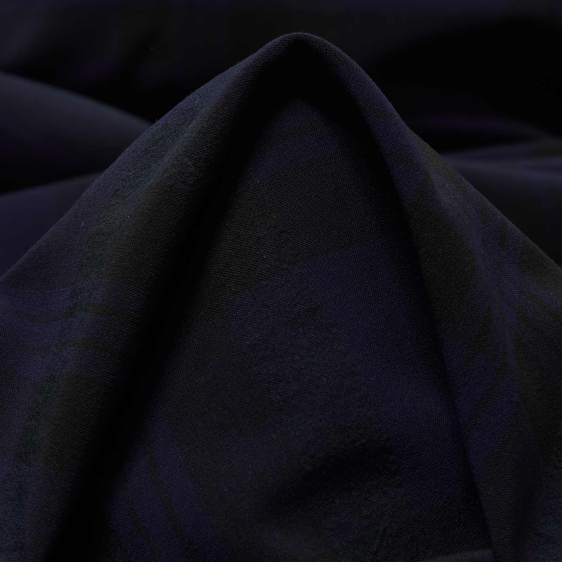 Seersucker, Viscose , Elástique, Raven Black&Midnight Blue