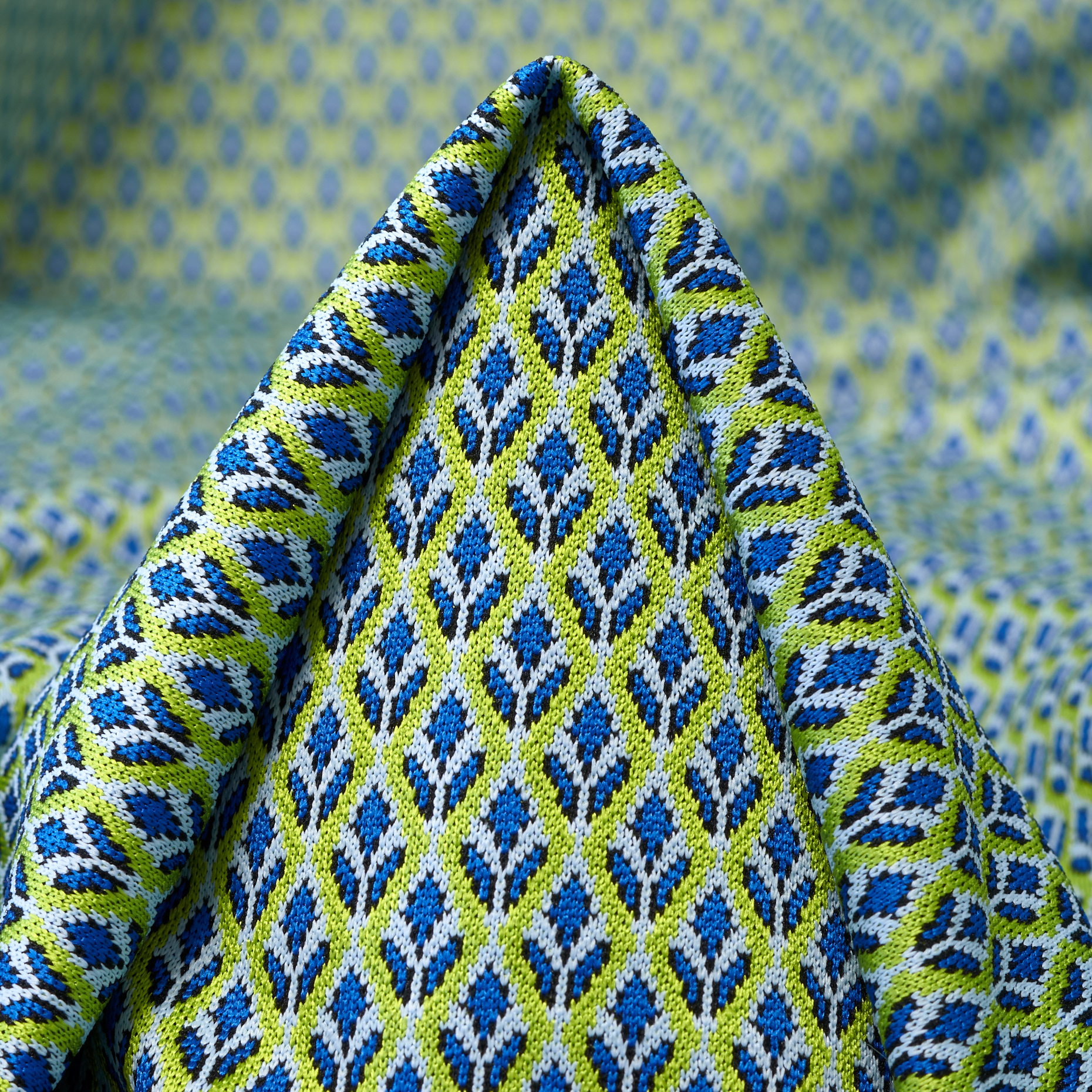 JERSEY, JACQUARD, FLORAL, ACID LIME