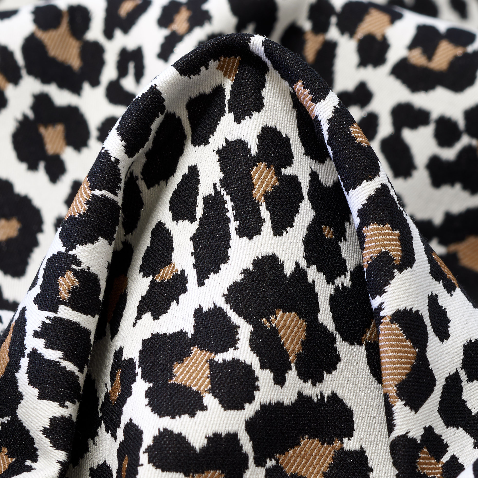 Jacquard, Stretch, Lurex, Brilliant White&Pecan Nut (F000042641)