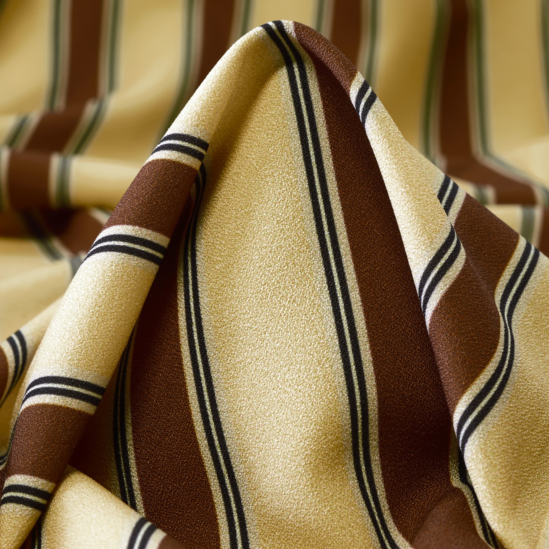 CRÊPE DE CHINE, STRIPES, ELASTIC, ENDIVE&TOFFEE
