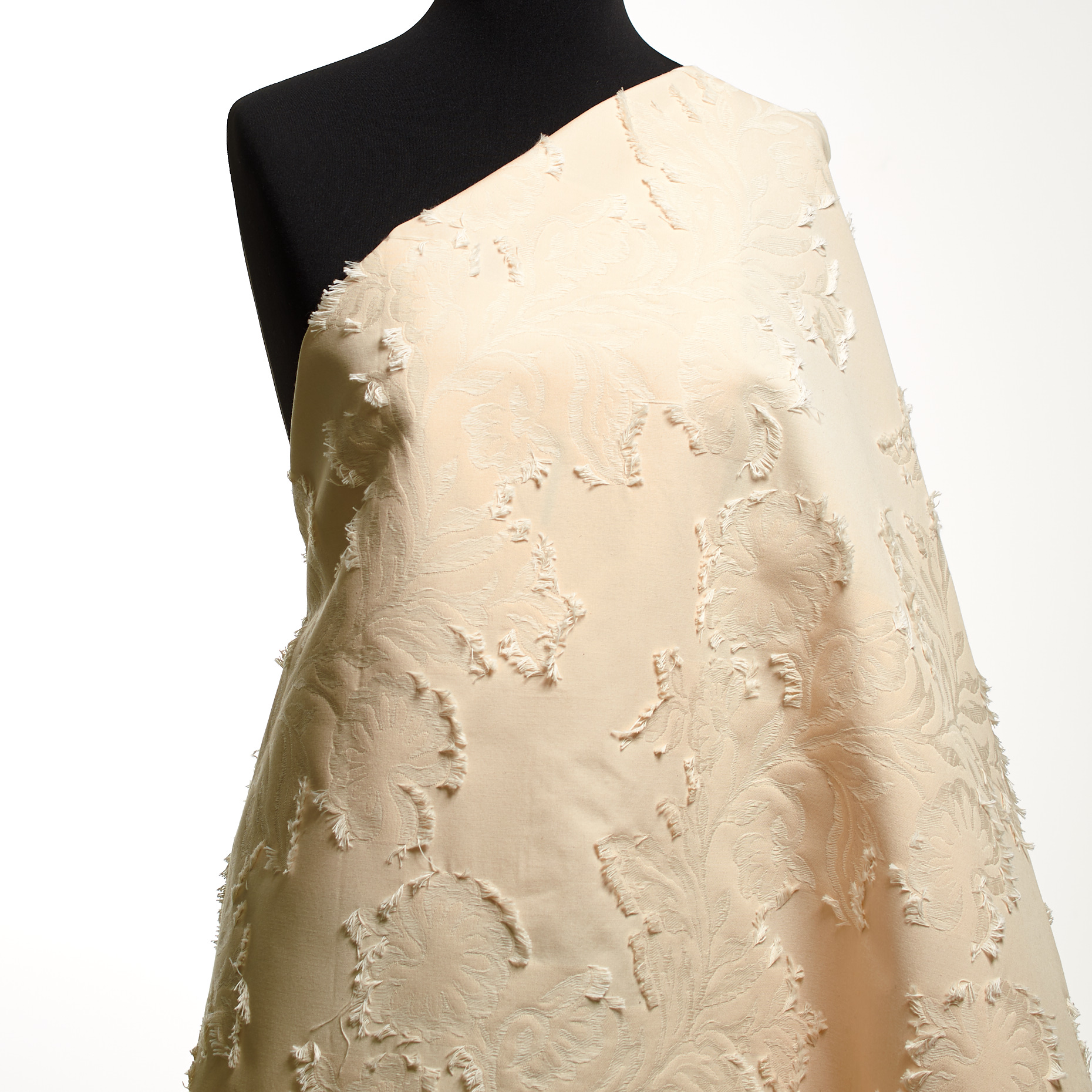 Żakard, Fil Coupé, Bawełna, Antique White