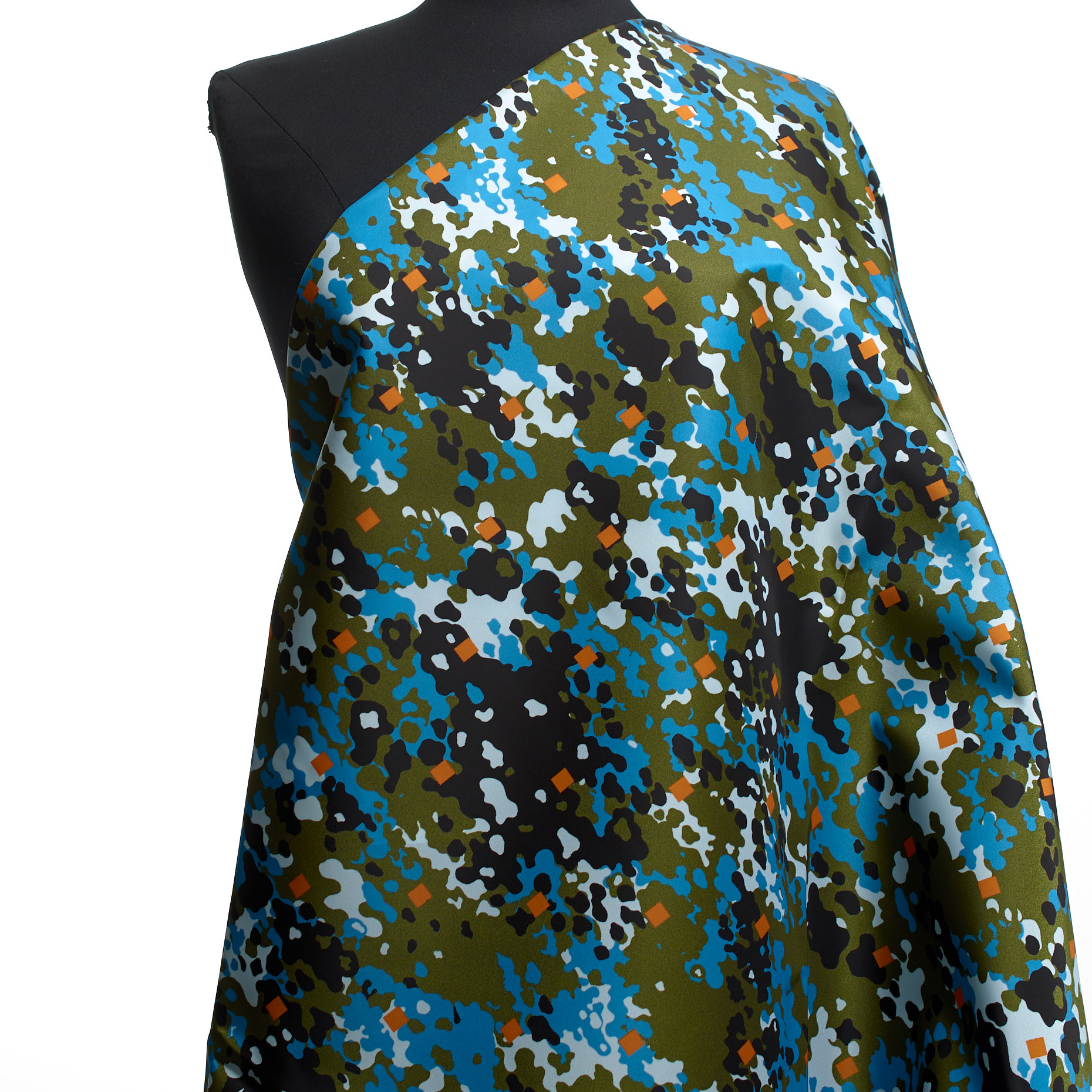 Outdoor, Twill, Printed, Capulet Olive&Cyan Blue