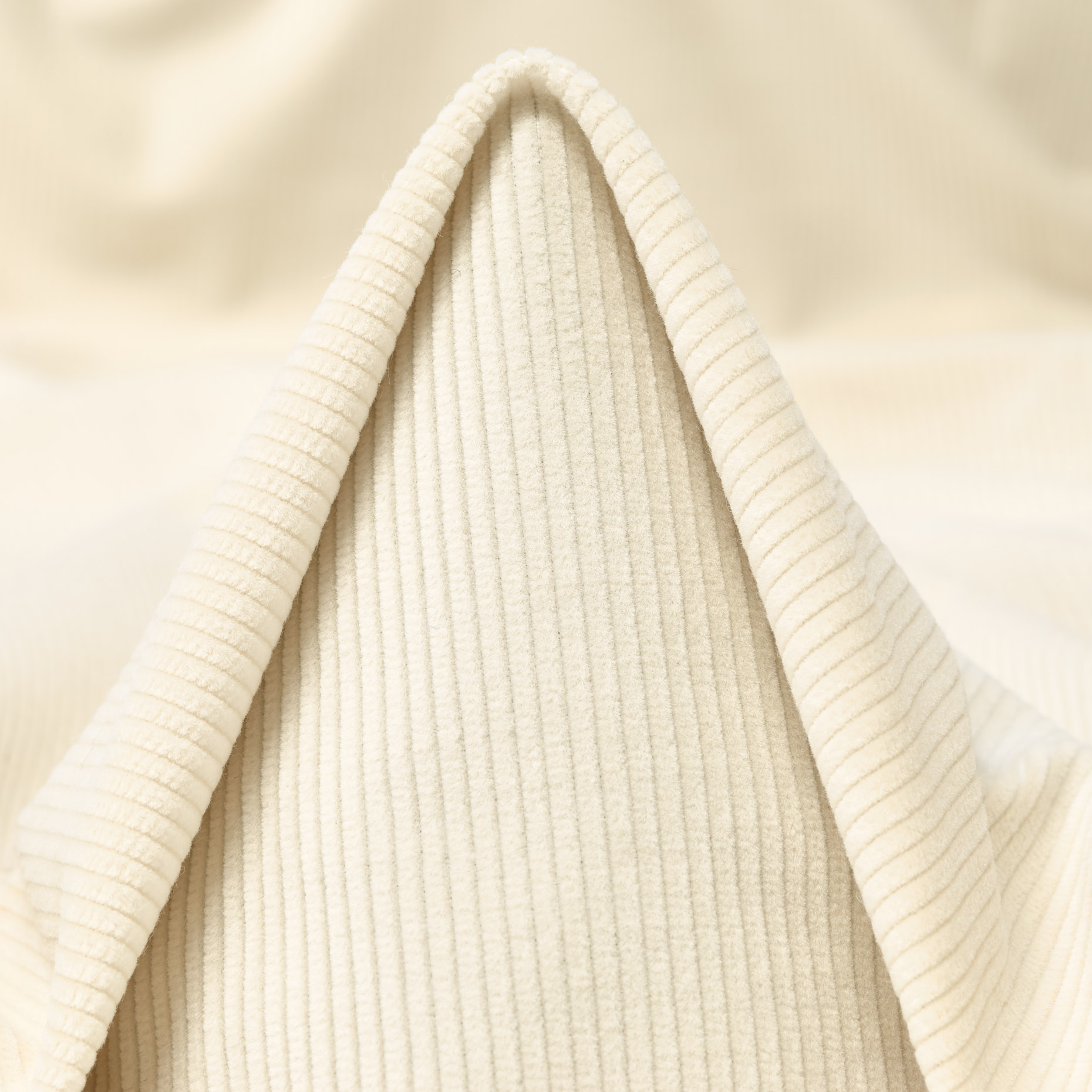 Velluto a Coste, Cotone, Stretch, Antique White