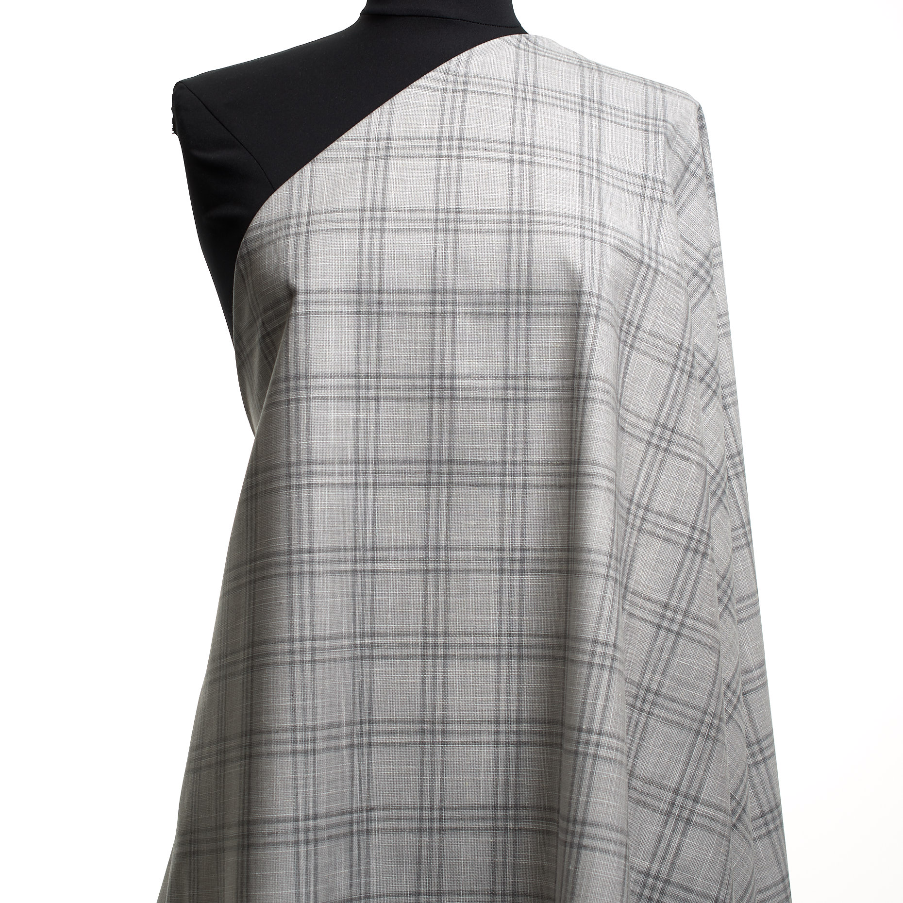 Cool Wool, Baumwolle Mix, Karo, Lunar Rock