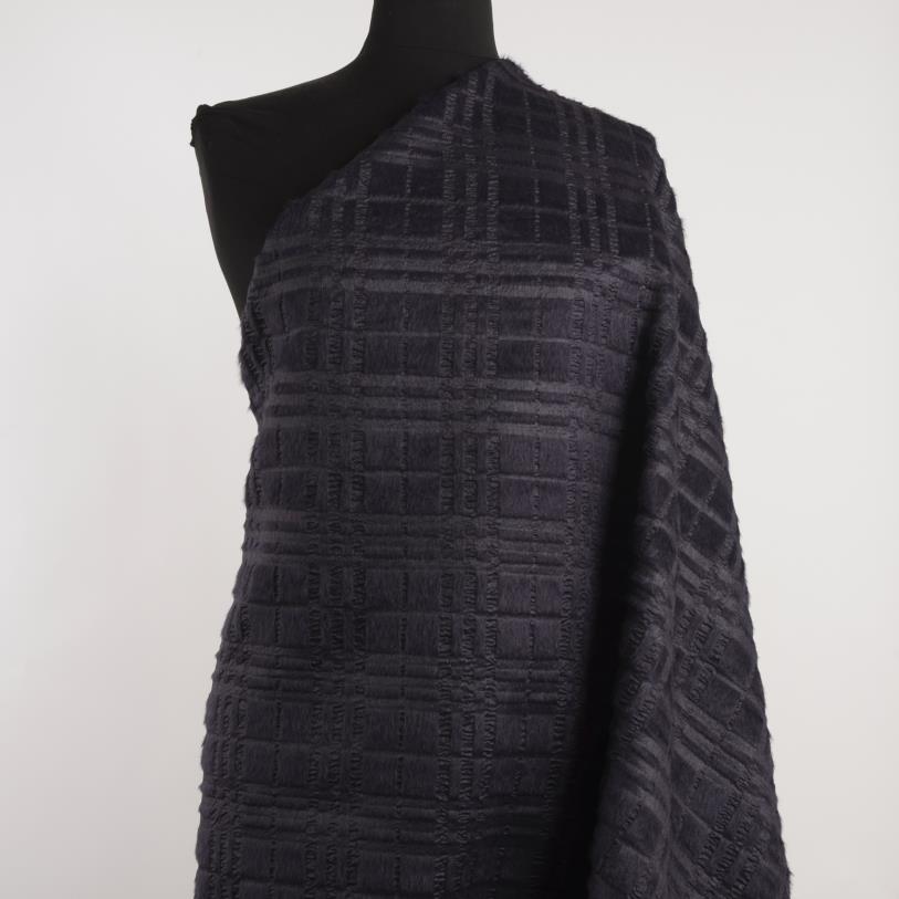 Kunstpelz, Alpaka, Bedruckt, Deep Cobalt