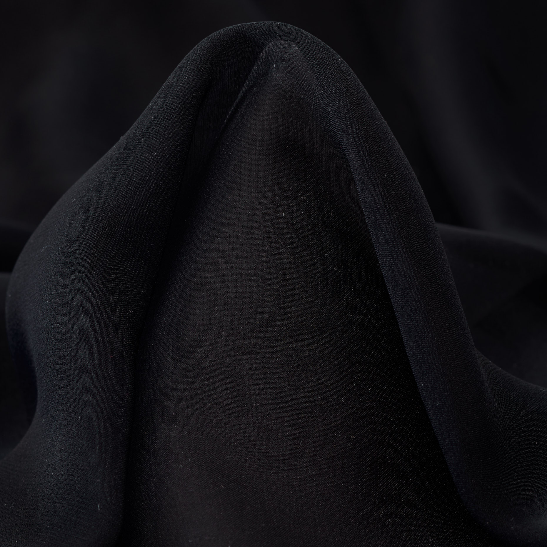 CHIFFON, SILK, RAVEN BLACK