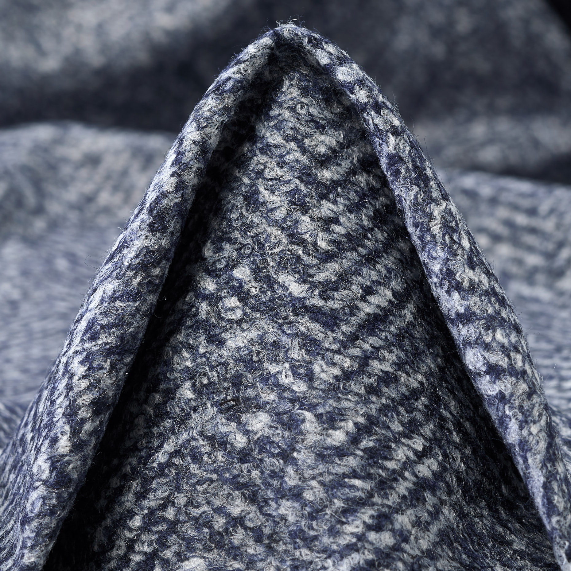 Jersey, Wolle Mix, Brushed, Blue Indigo&Brilliant White