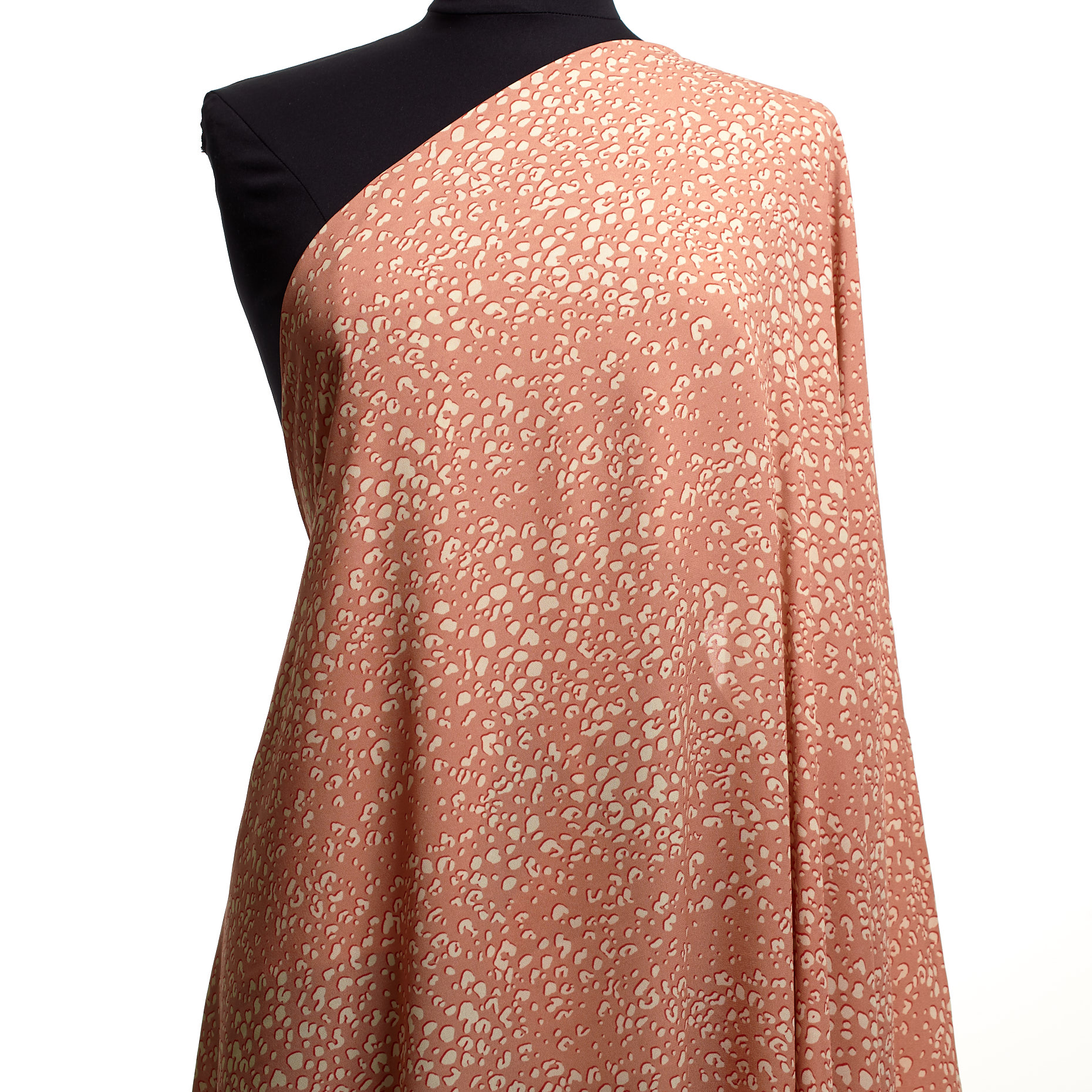 Crêpe, Viscose, Printed, Blush&Poppy Red
