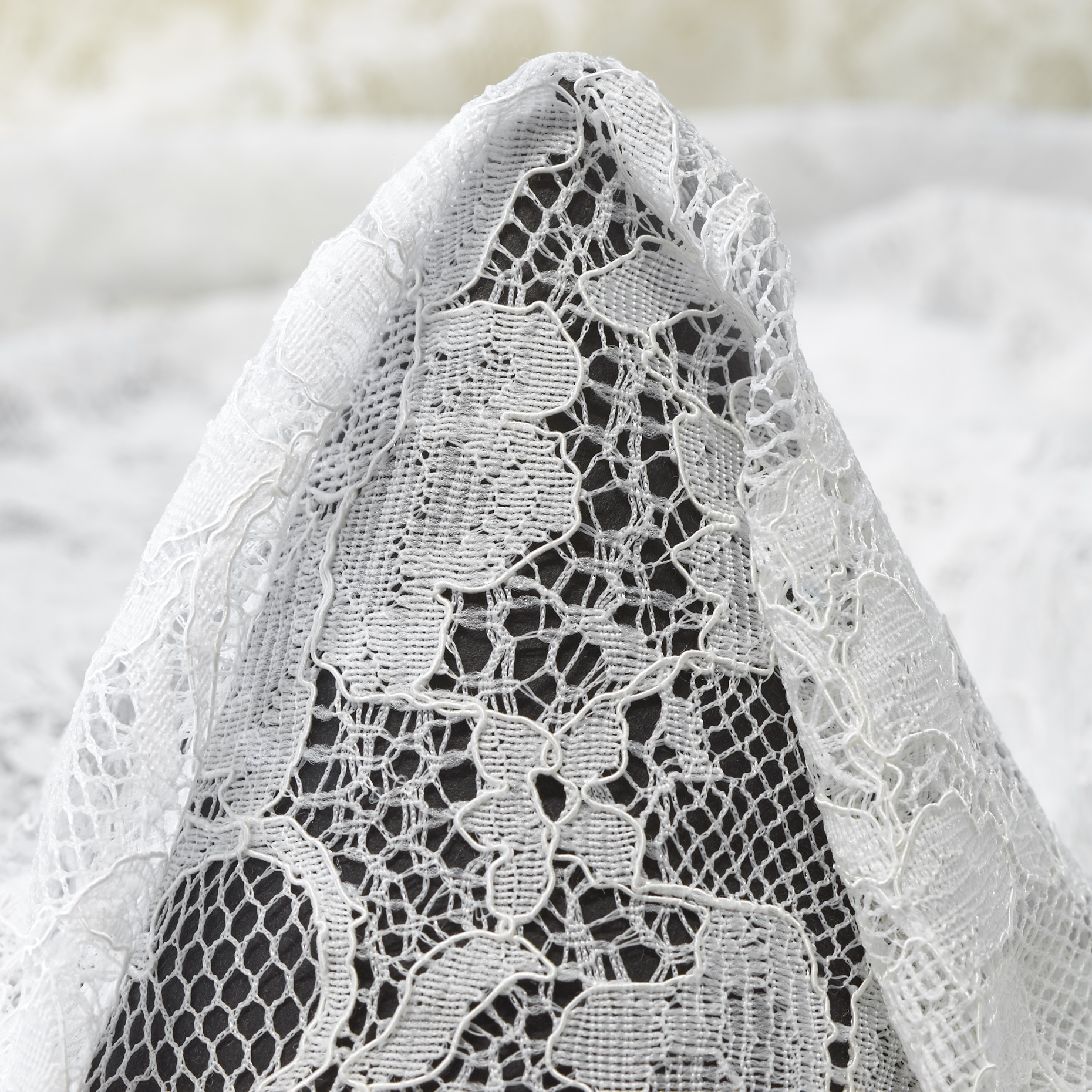 Pizzo, Misto Viscosa, Floreale, Lucent White
