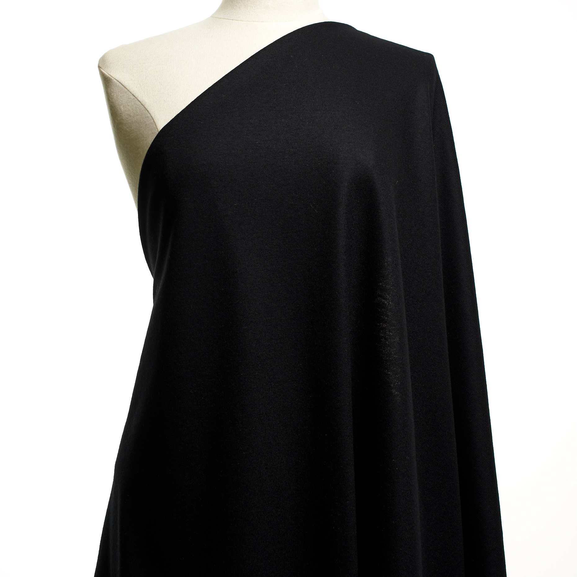 JERSEY, WOOL, JET BLACK