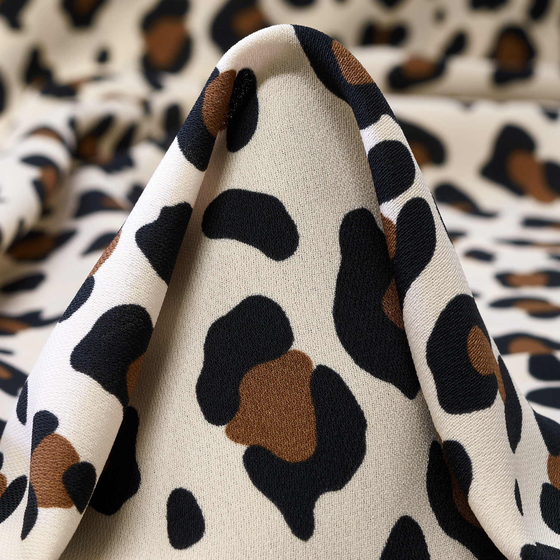 Crêpe, Animalier, Stampato, Antique White&Raven Black (F000047021)