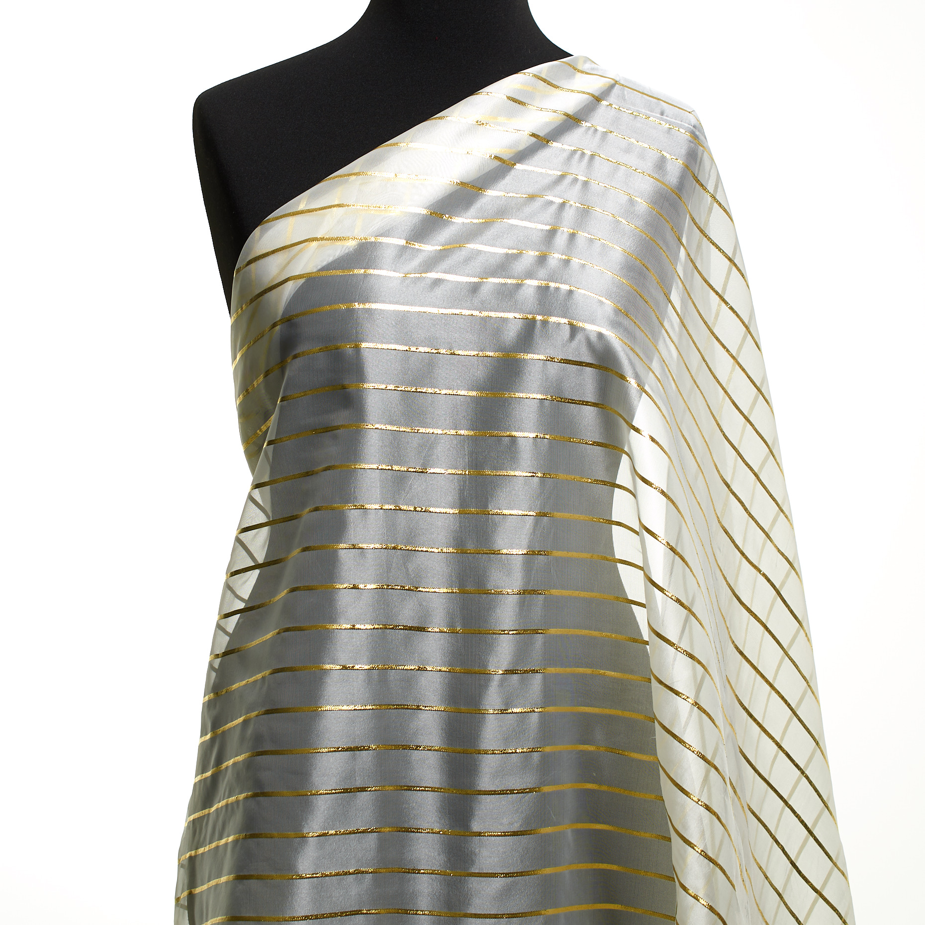 Lurex, Przezroczysty, Sztywny materiał, White Onyx&Rich Gold