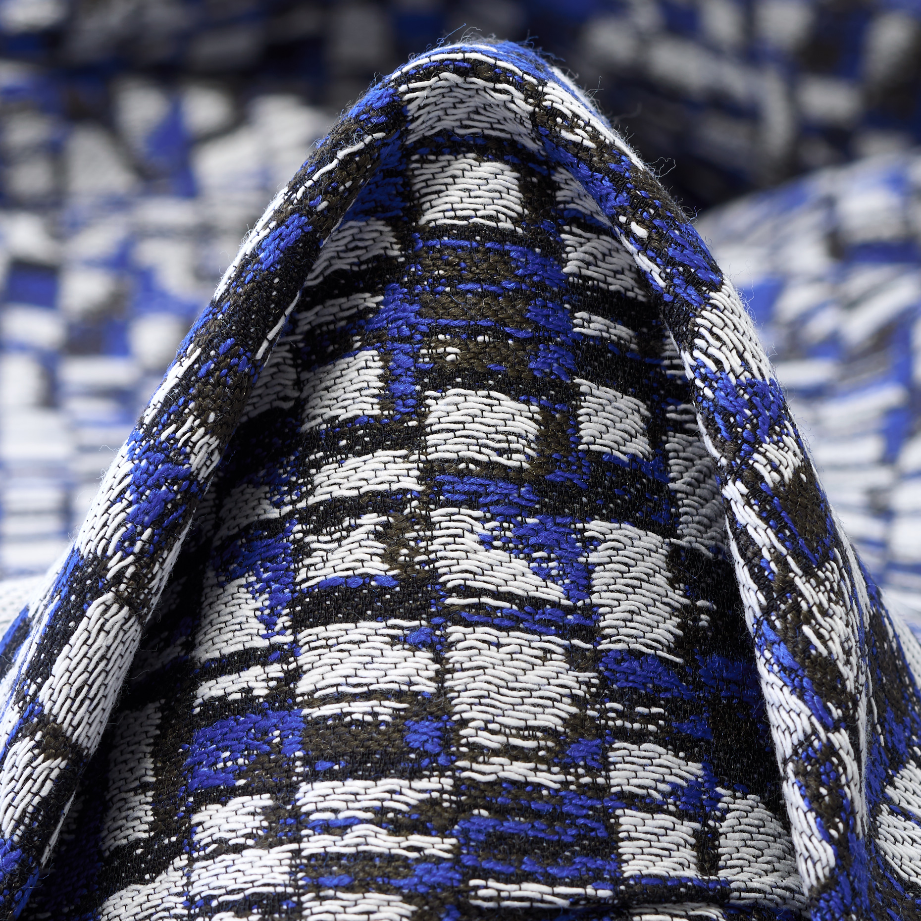 Jacquard, Cotone Viscosa, Astratto, Lapis Blue&Tobacco