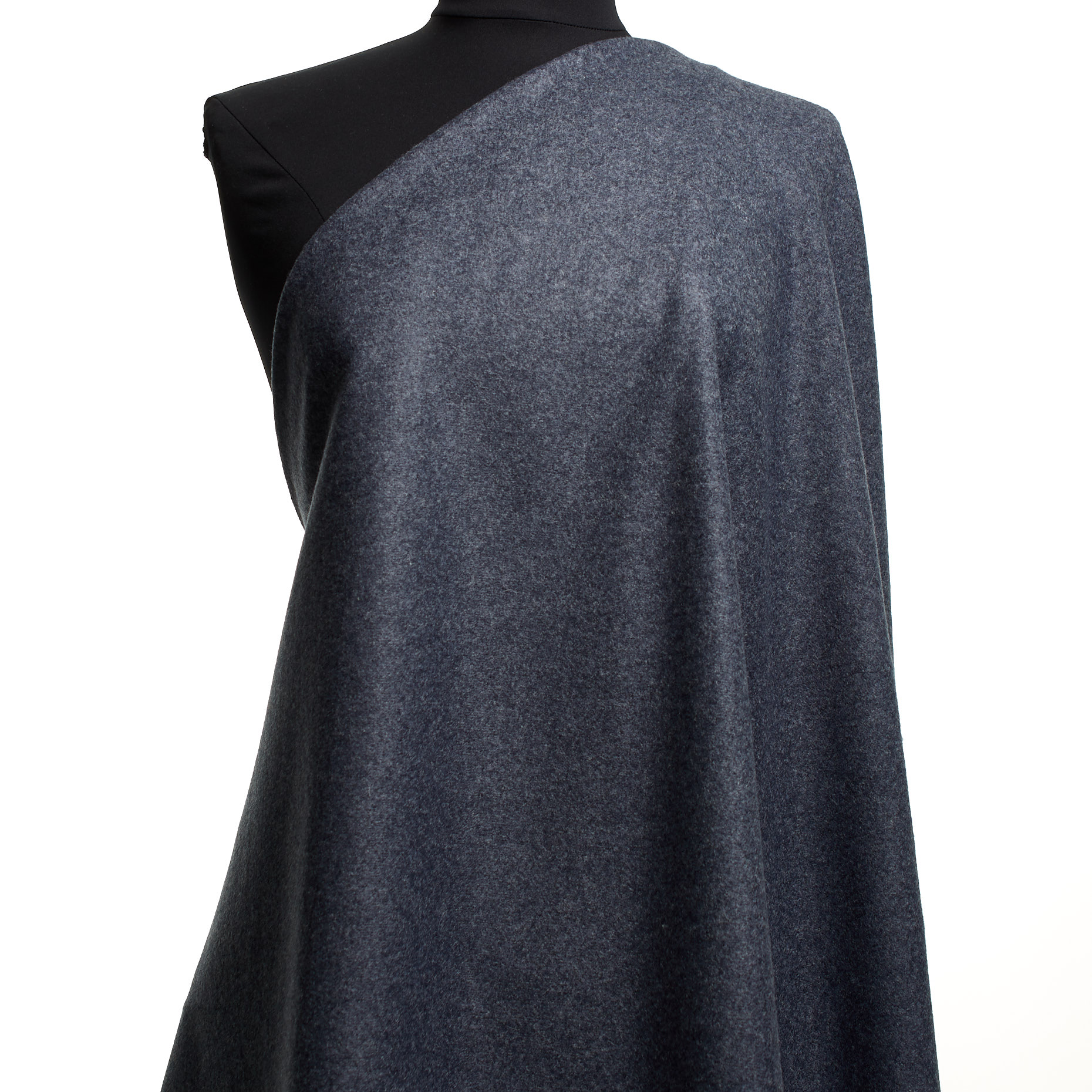 Jersey, Wool Blend, Melange, Blue Indigo
