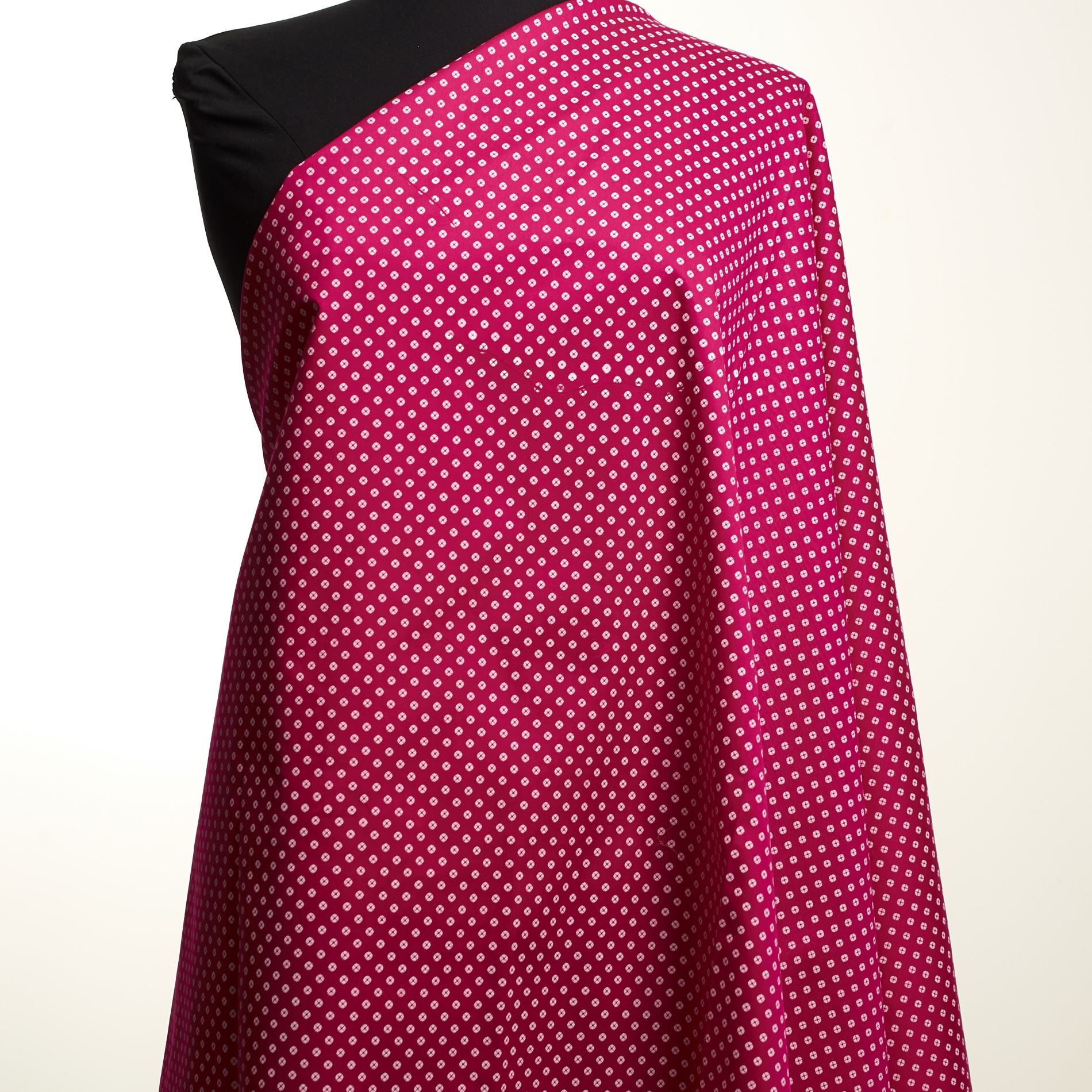 COTTON, ELASTIC, PRINTED, MAGENTA