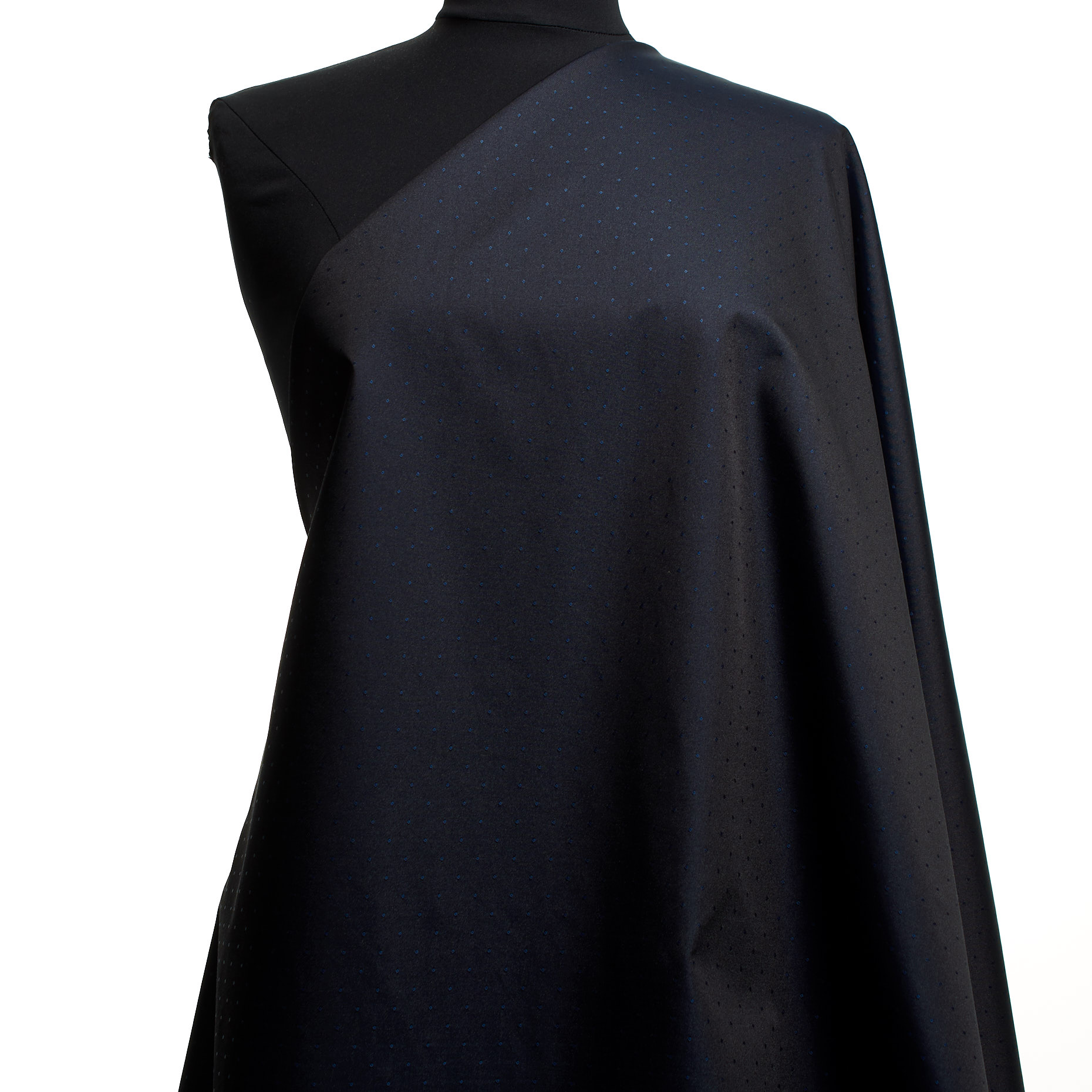 Jacquard, Cotton Blend, Taffeta, Midnight Blue