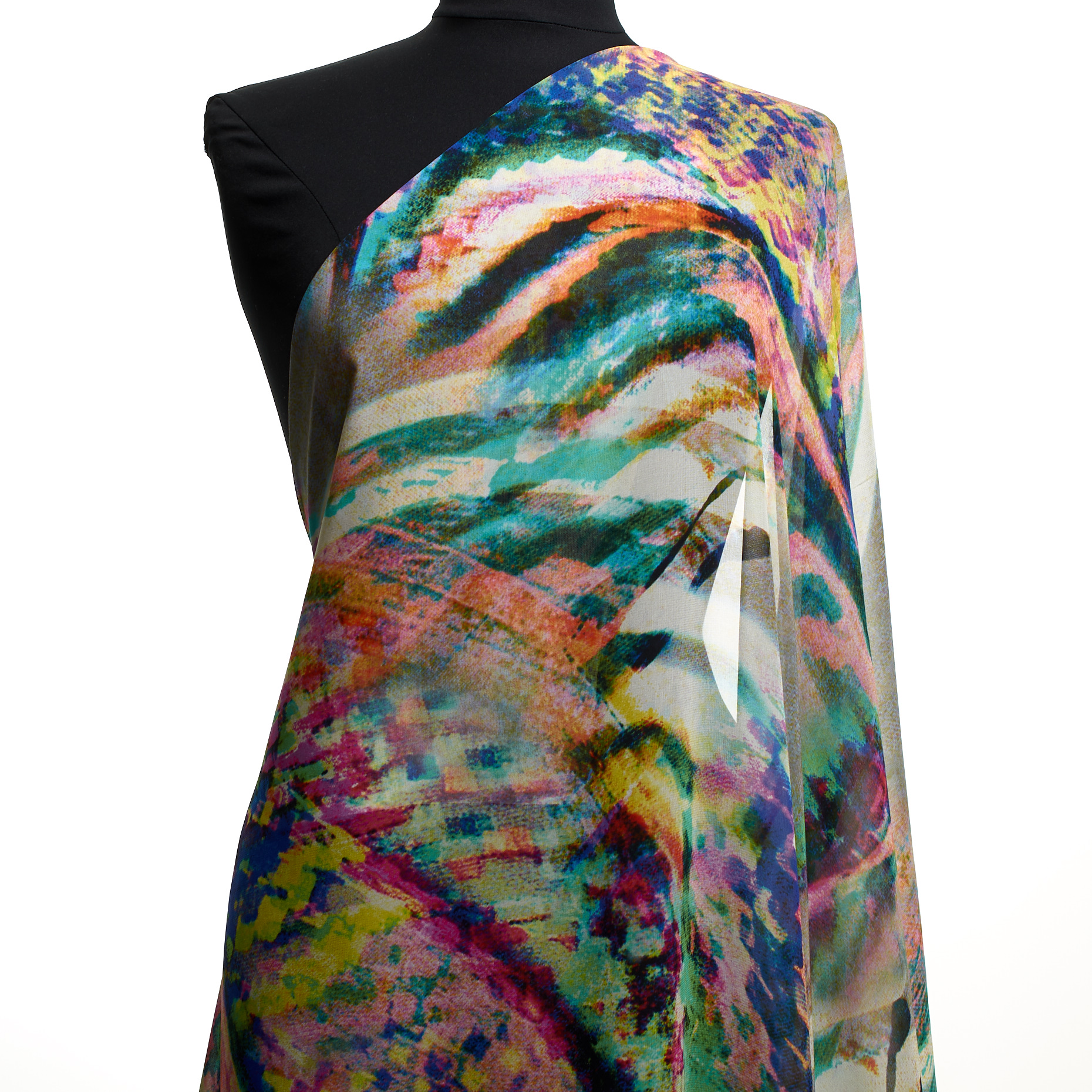 SILK, CRÊPE, PRINTED, MULTICOLOR