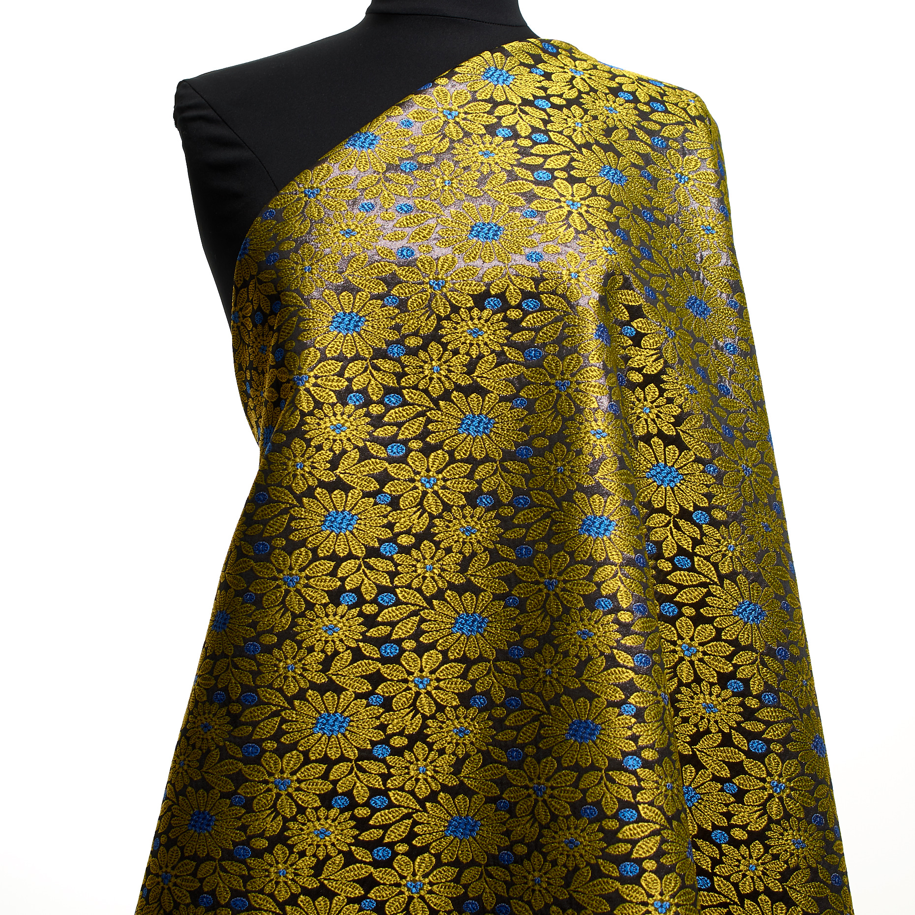 JACQUARD, LUREX, LAPIS BLUE&CANARY BIRD